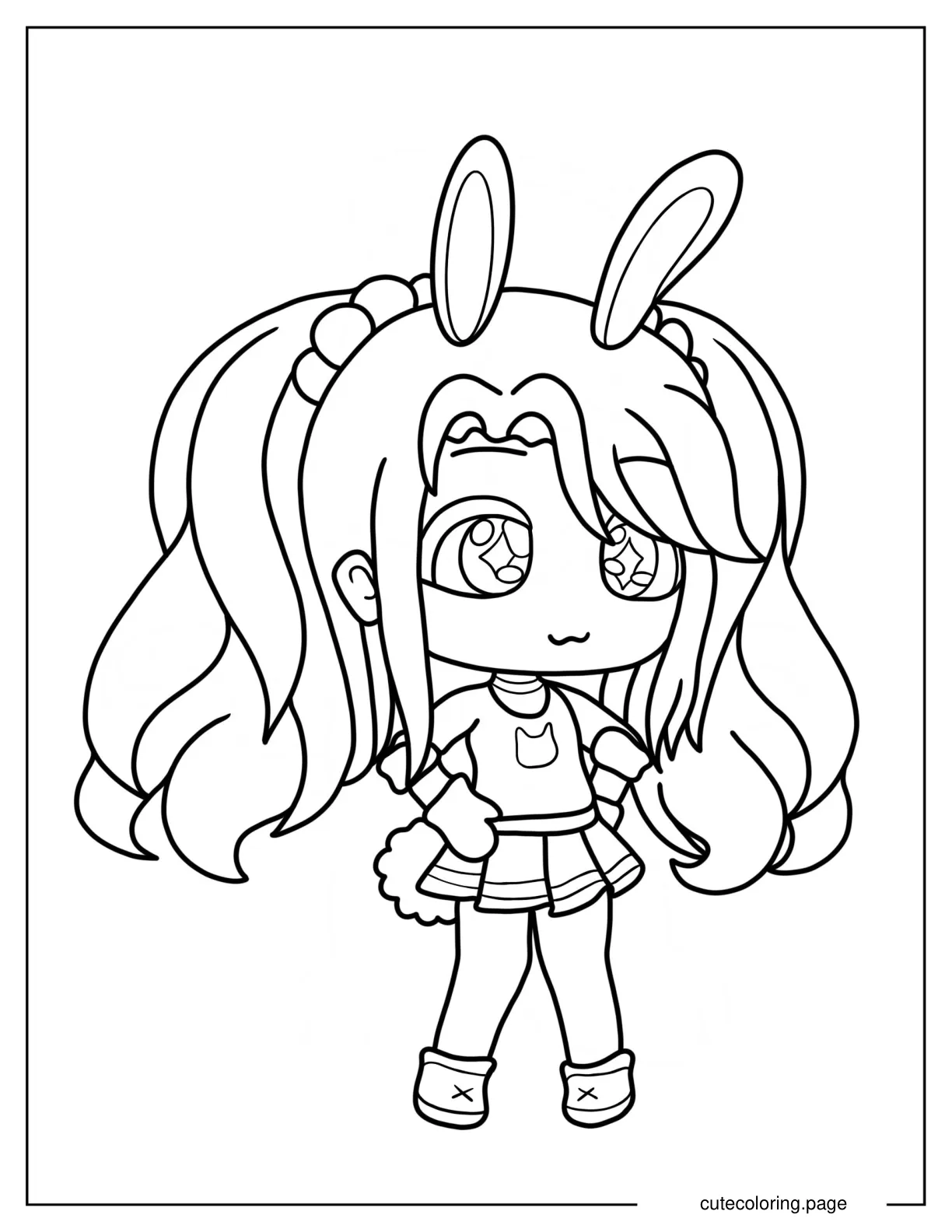 Chibi Gacha Life Girl Coloring Sheet For Preschoolers coloring page