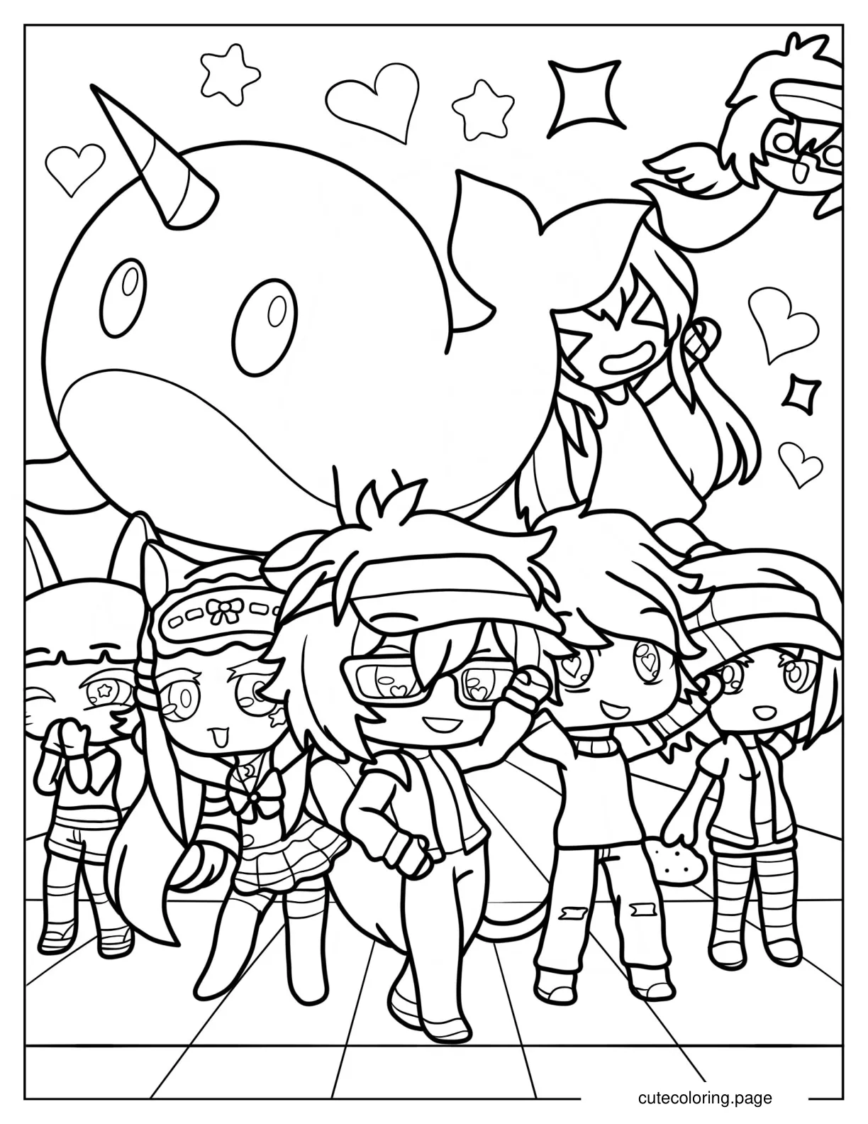 Gacha Life Luni Lado Senpaibuns Male Buns And Charlotte Mei coloring page