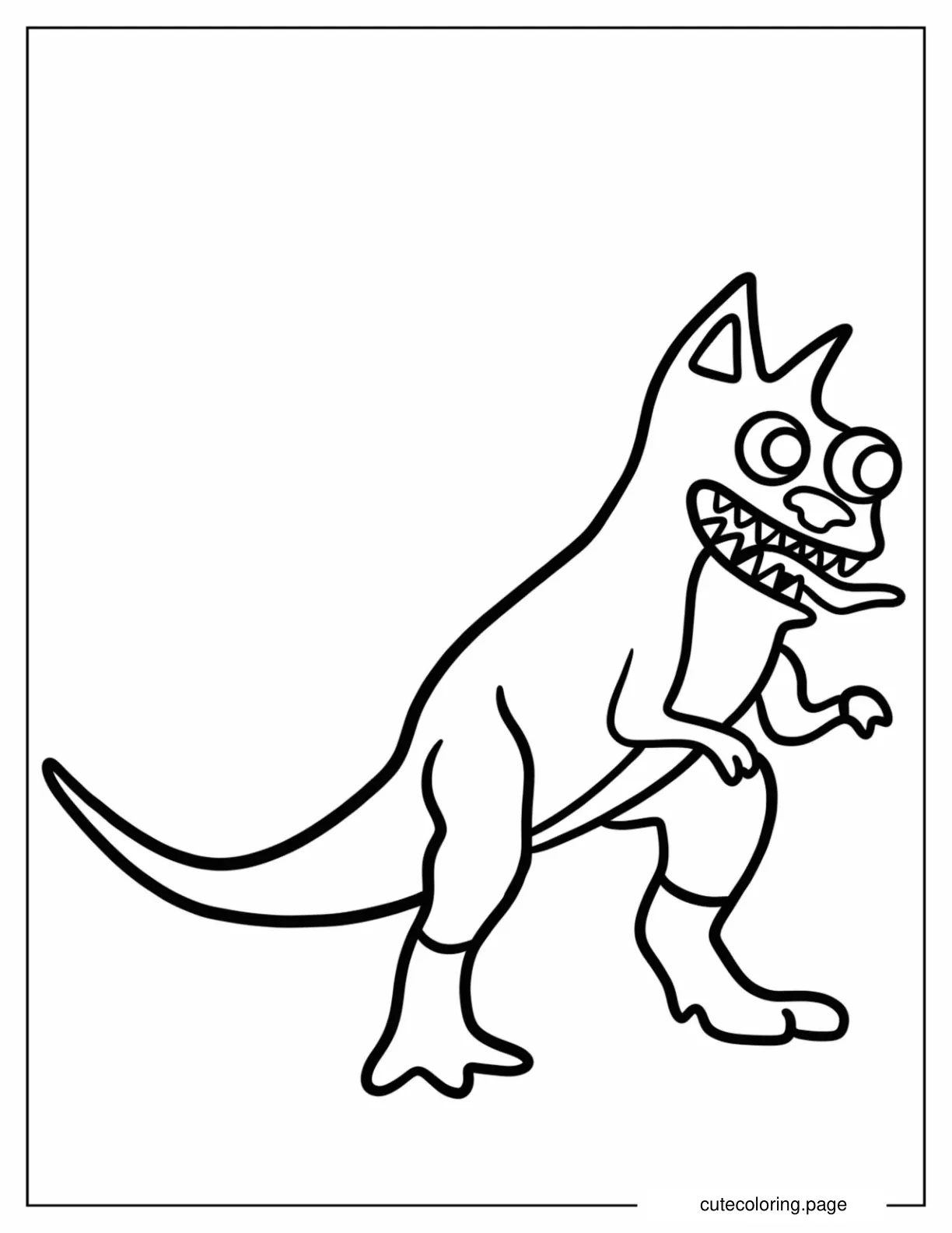 Cartoon Kittysaurus Coloring Page For Kids coloring page