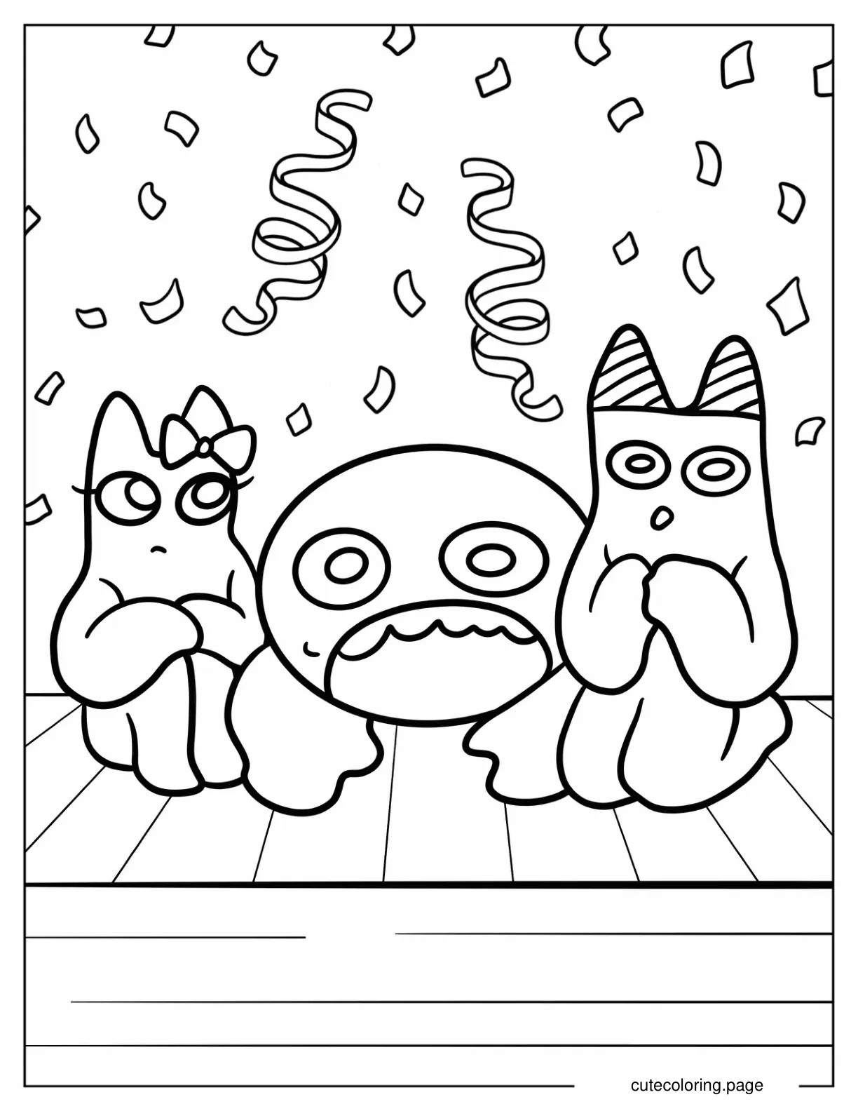 Garten Of Banban Banabaleena And Jumbo Josh In A Party coloring page