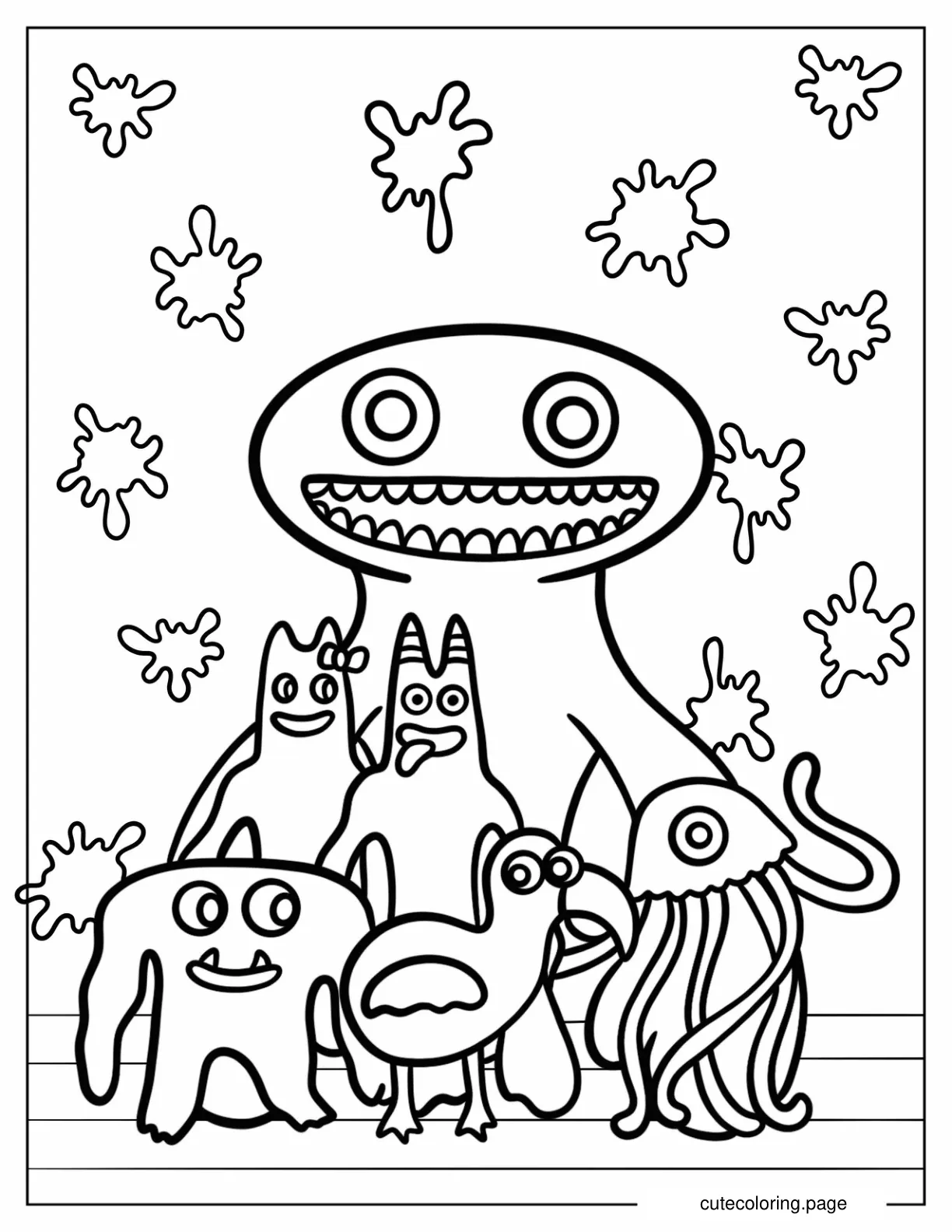 Garten Of Banban Jumbo Josh Banbaleena Stinger Flynn Opila Bird And Captain Fiddles coloring page