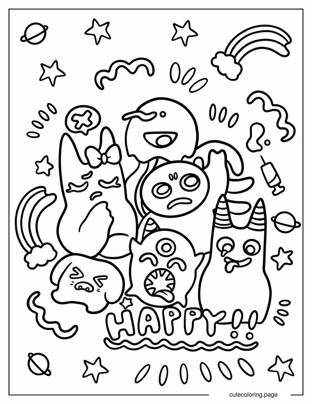 Kawaii Garten Of Banban Coloring Page For Preschoolers coloring page