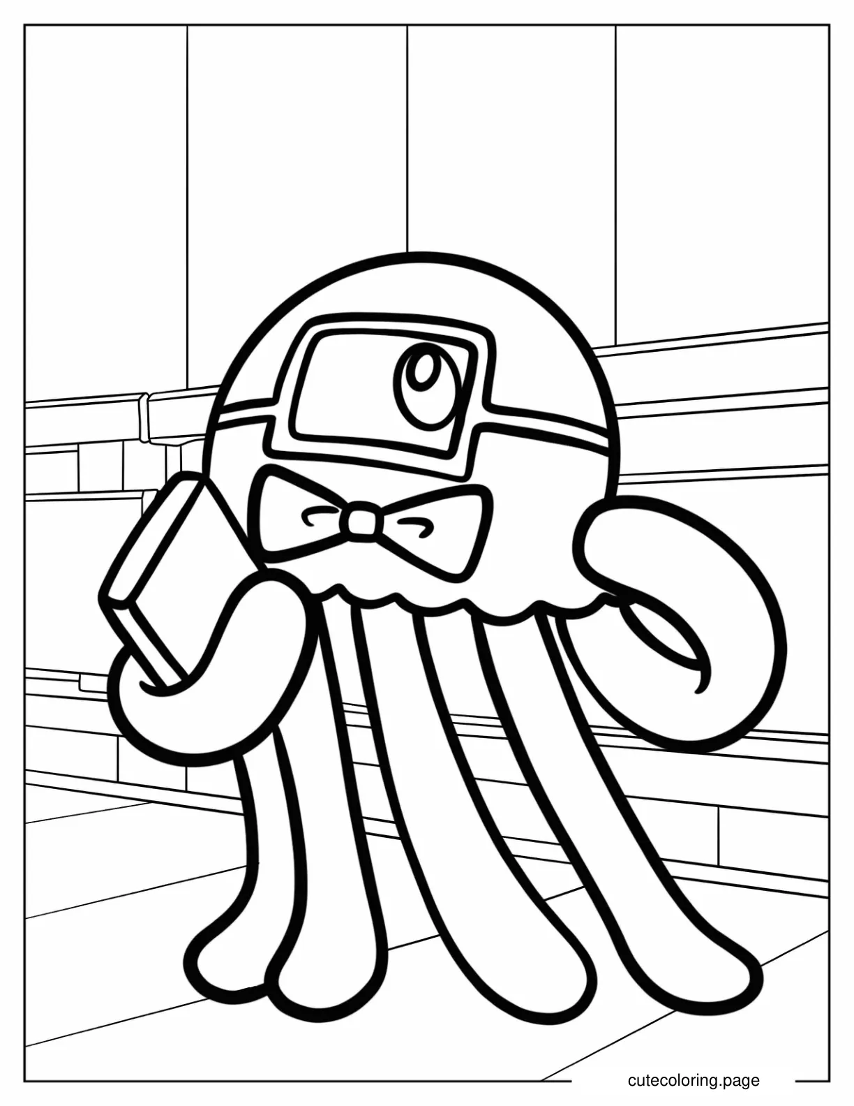 Nerdy Stinger Flynn With Eyeglass And Book Coloring Page For Kids coloring page