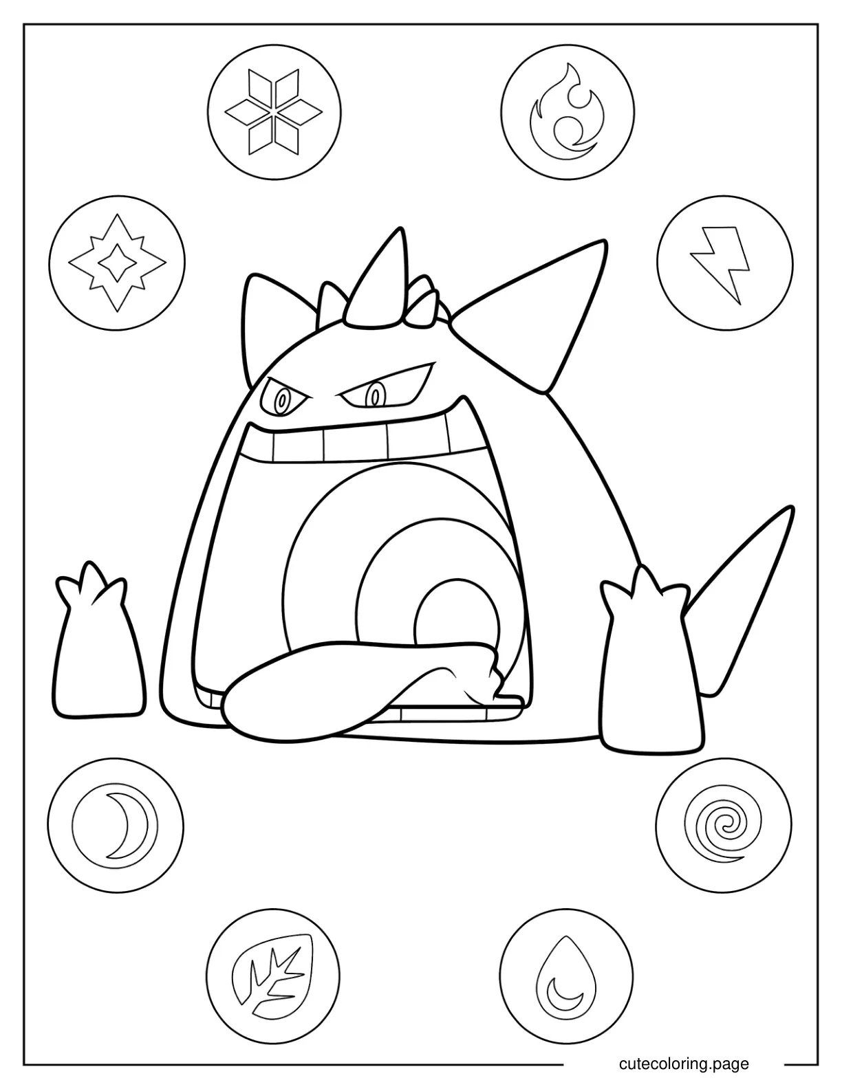 Cute Gigantamax Gengar Coloring Page coloring page