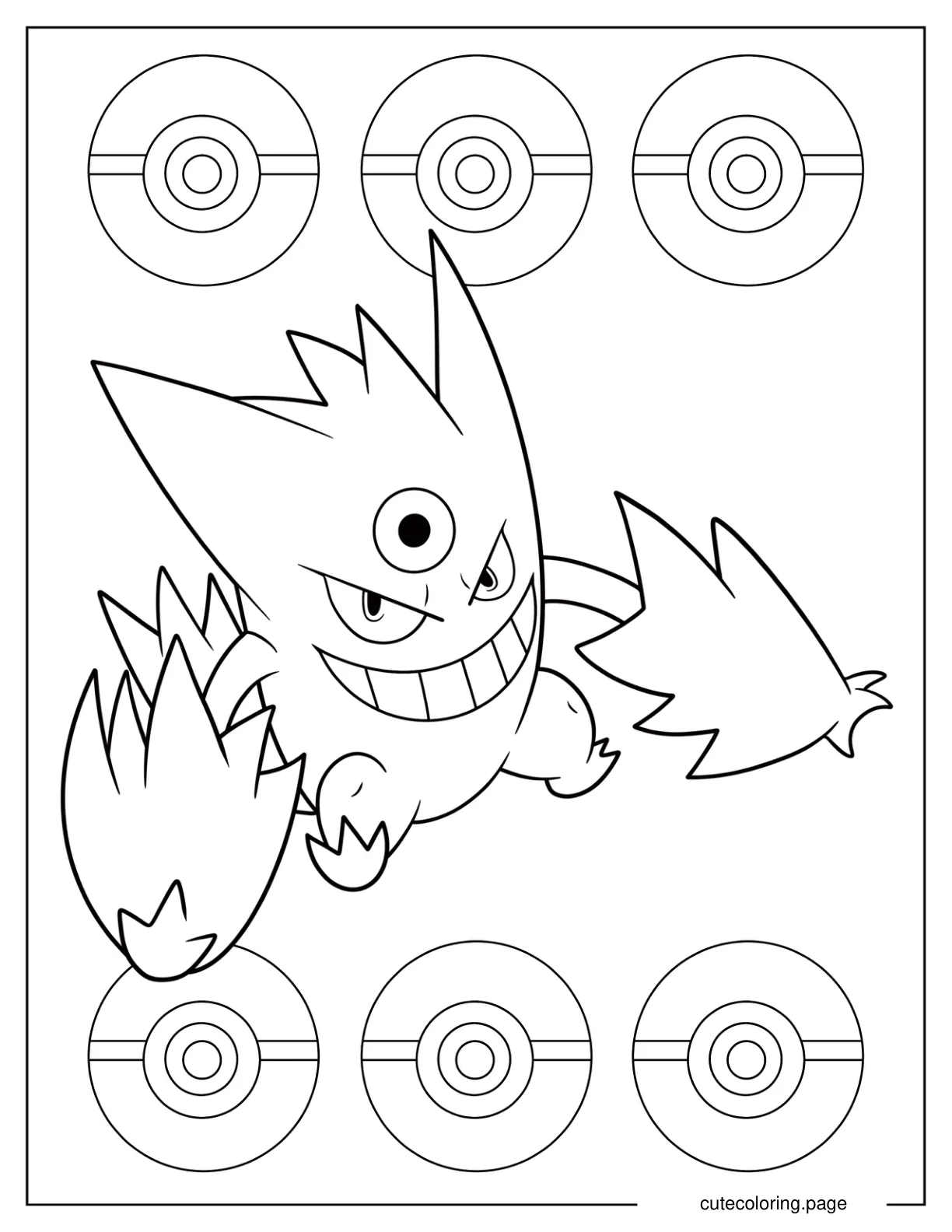 Mega Gengar Coloring Page coloring page