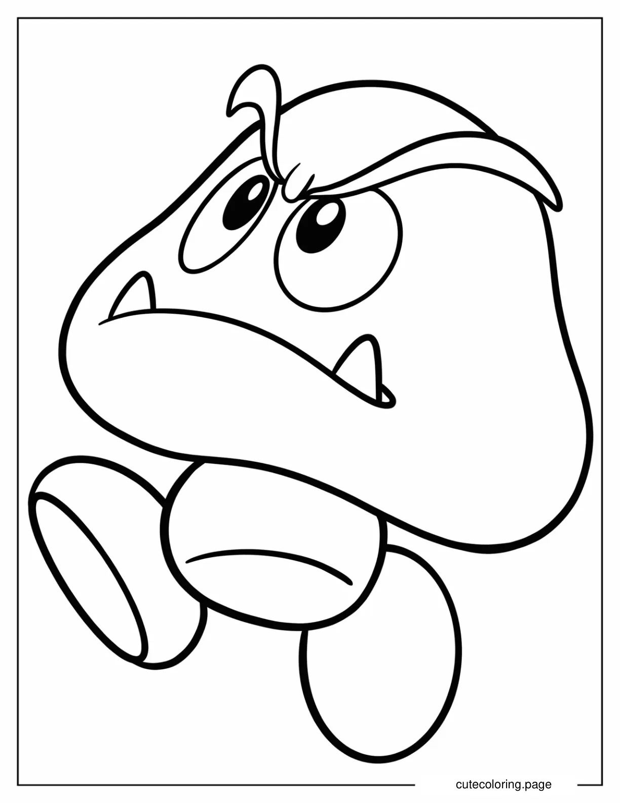 Angry Goomba Running Coloring Sheet coloring page