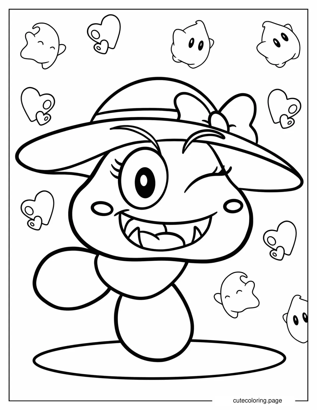 Cute Goombette With Hat Coloring Sheet coloring page