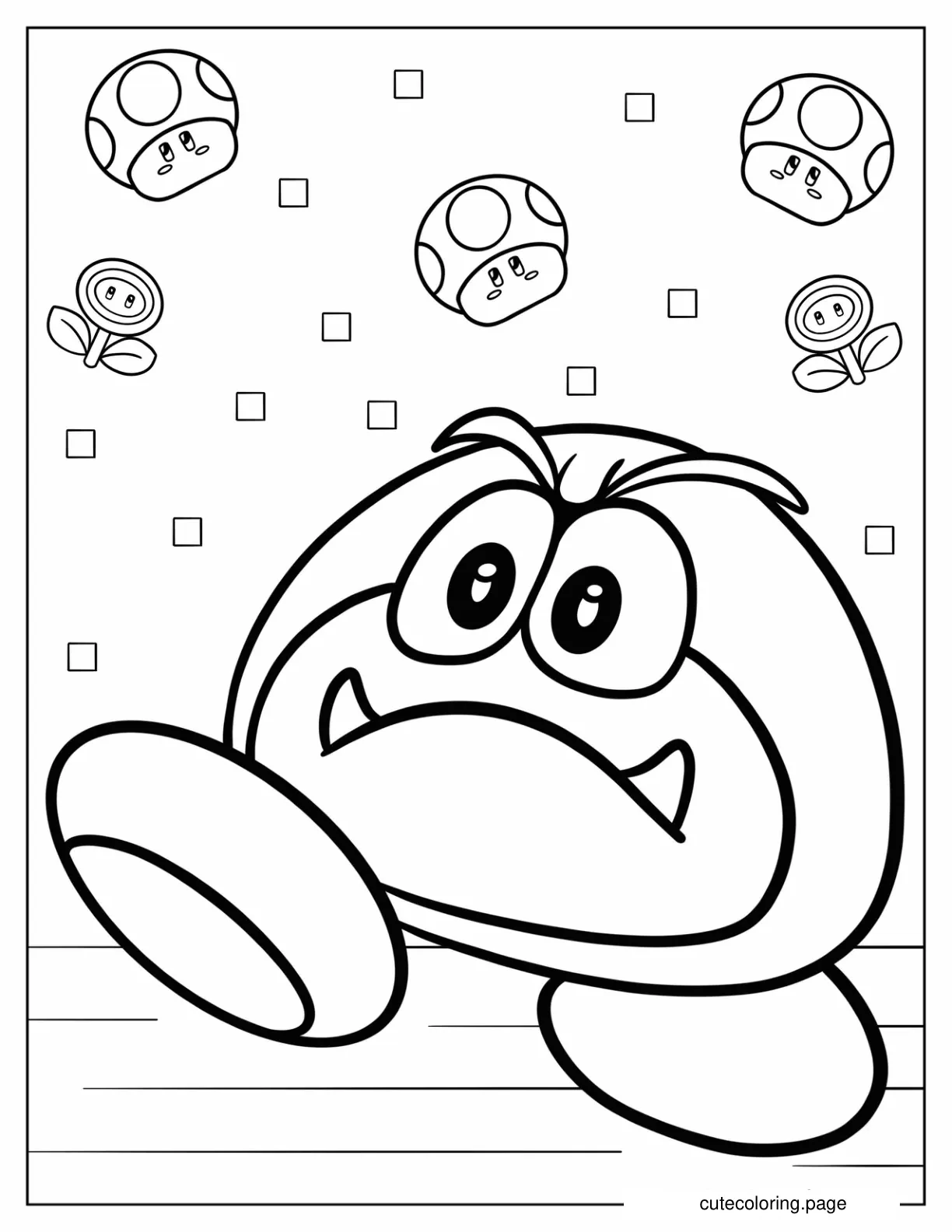 Easy Galoomba Outline Coloring Sheet For Kids coloring page