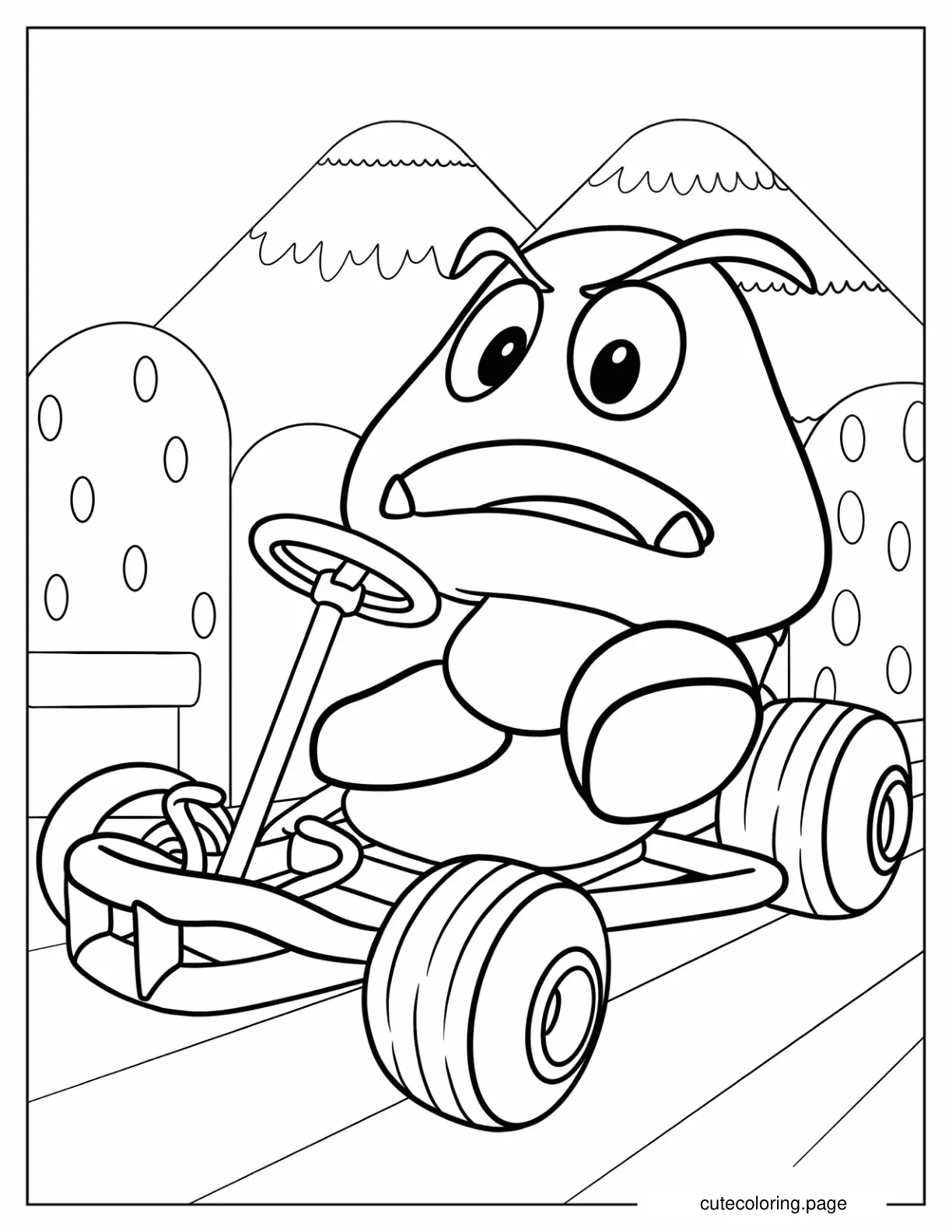 Goomba In Mario Kart coloring page