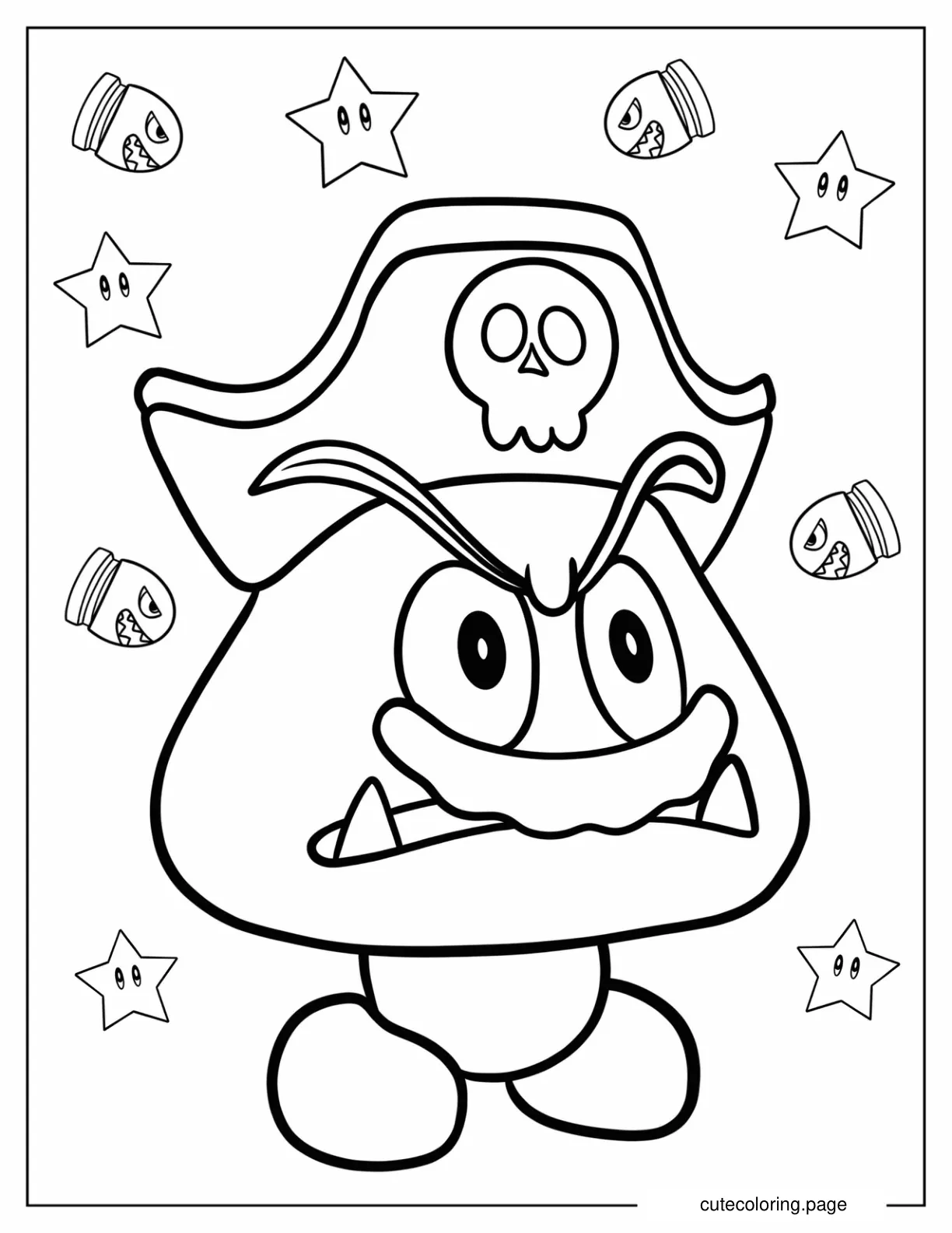 Goomba In Pirate Hat Coloring Page coloring page