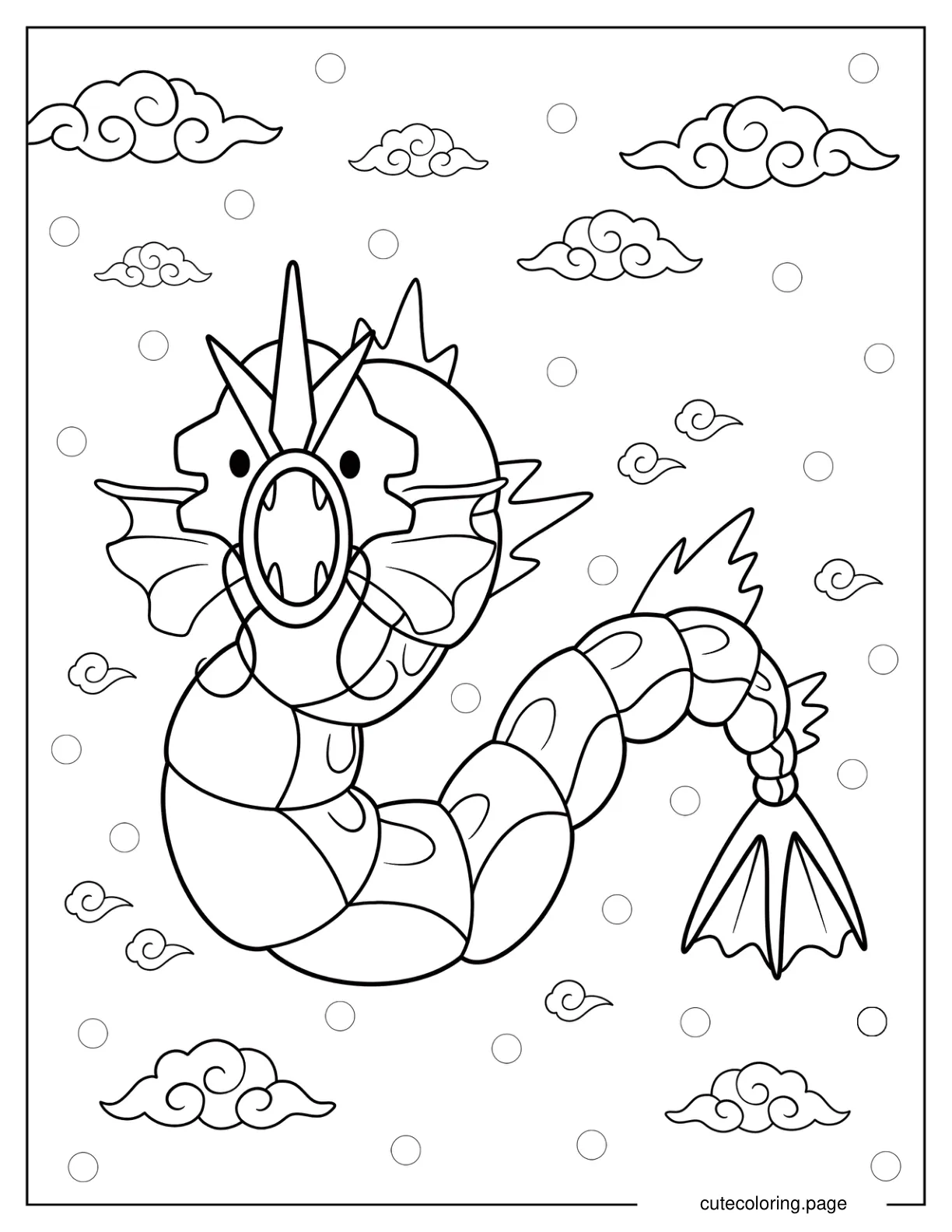 Easy Gyarados Coloring Page For Preschoolers coloring page