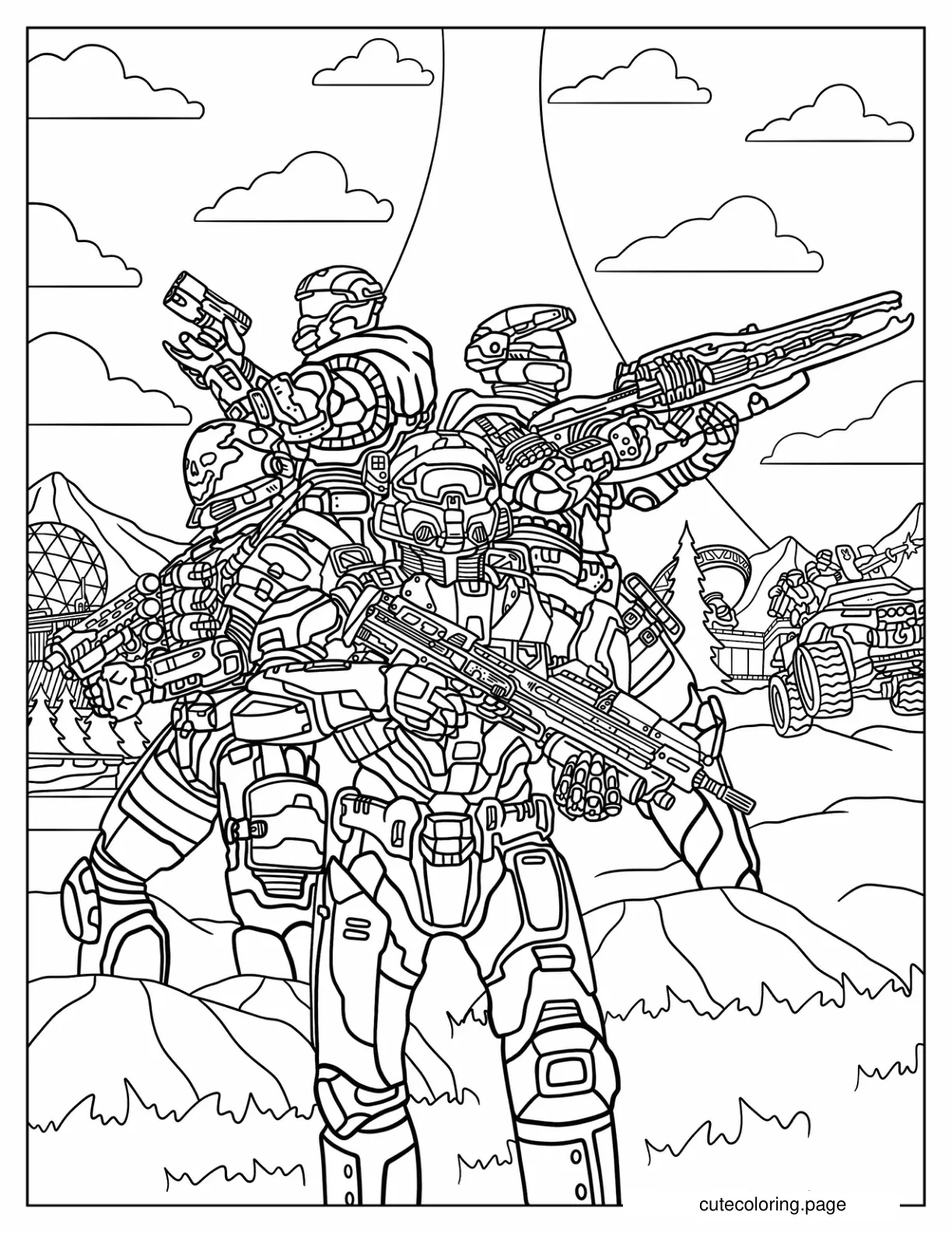 Halo Infinite Multiplayer Mode Coloring Page coloring page