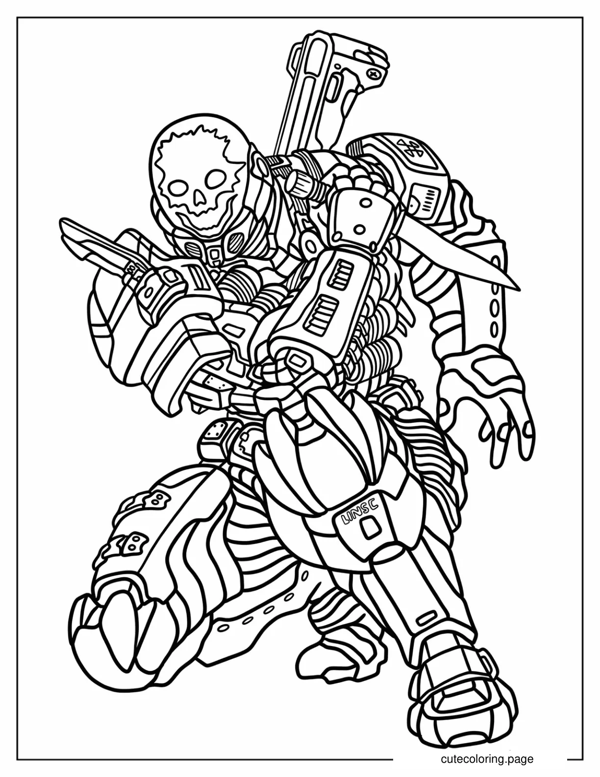 Halo Reach Emile Ghost Rider With Knife Coloring Page coloring page