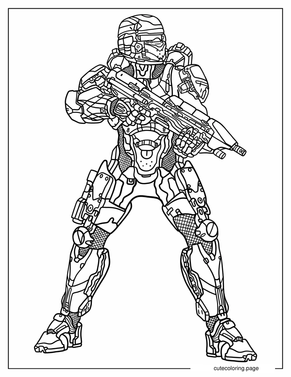 Halo Spartan In Battle Stance coloring page