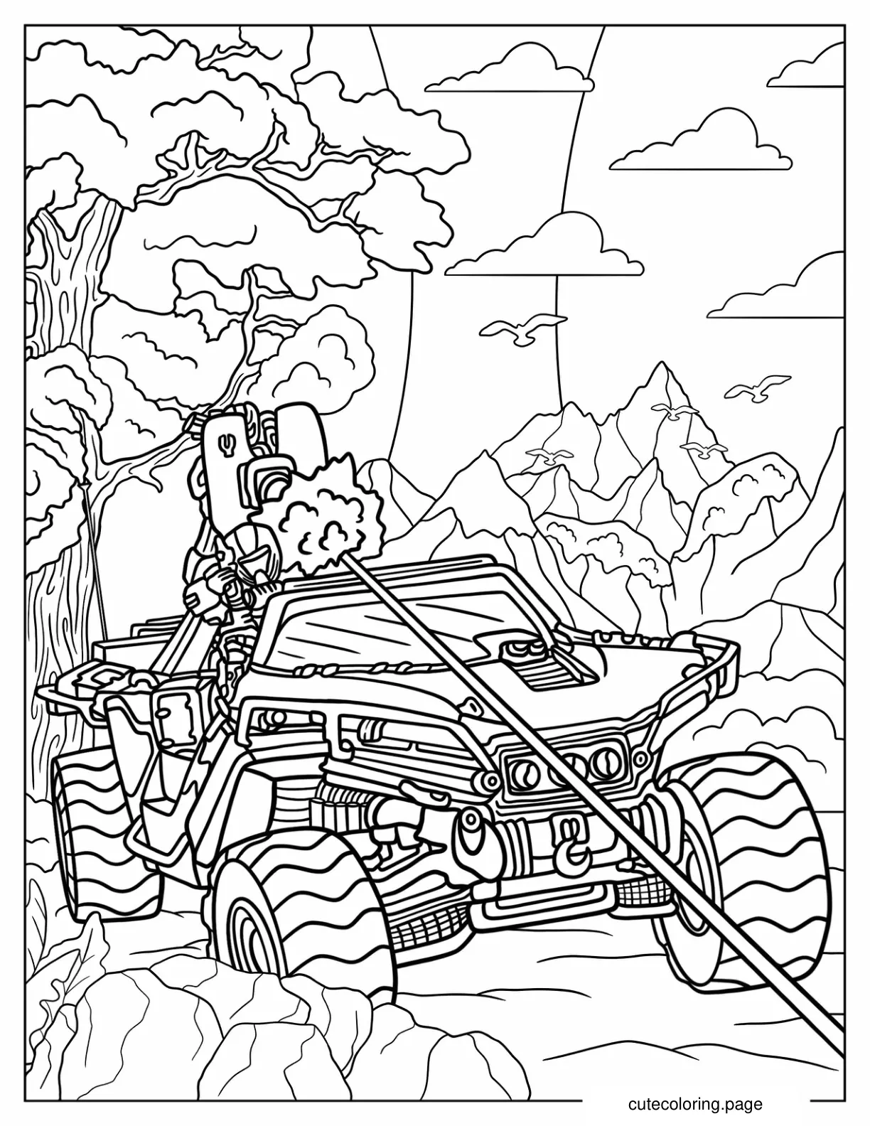 M12B Warthog Shooting Laser Coloring Sheet coloring page