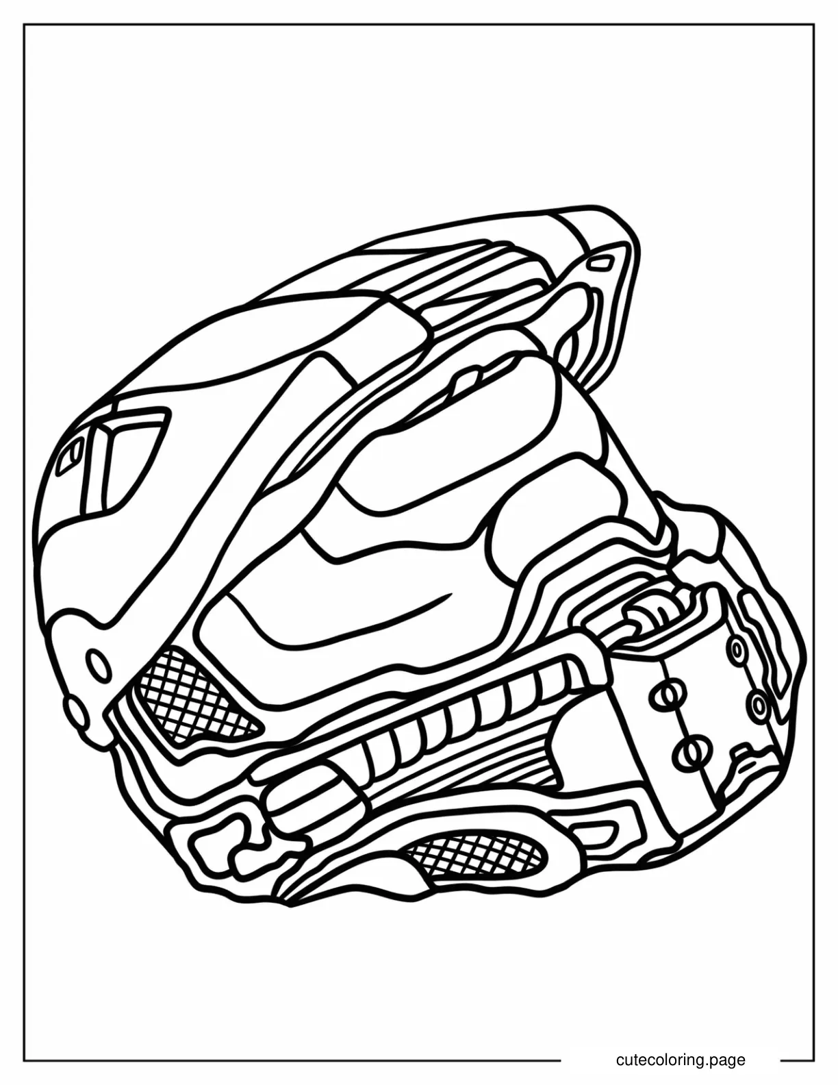 Simple Halo Master Chief Helmet Coloring Page For Kids coloring page