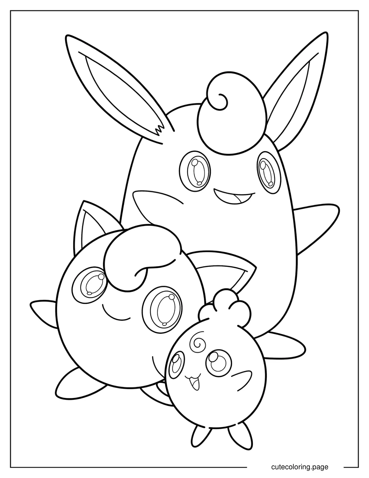 Igglybuff Jigglypuff And Wigglytuff Coloring Page coloring page