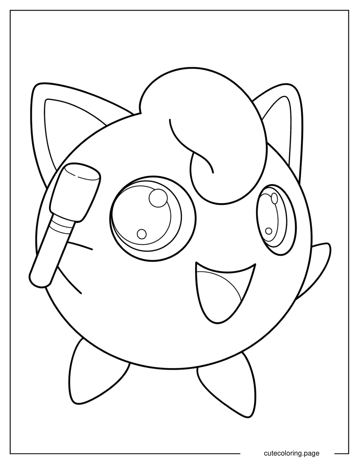 Simple Jigglypuff Outline Coloring Sheet For Kids coloring page