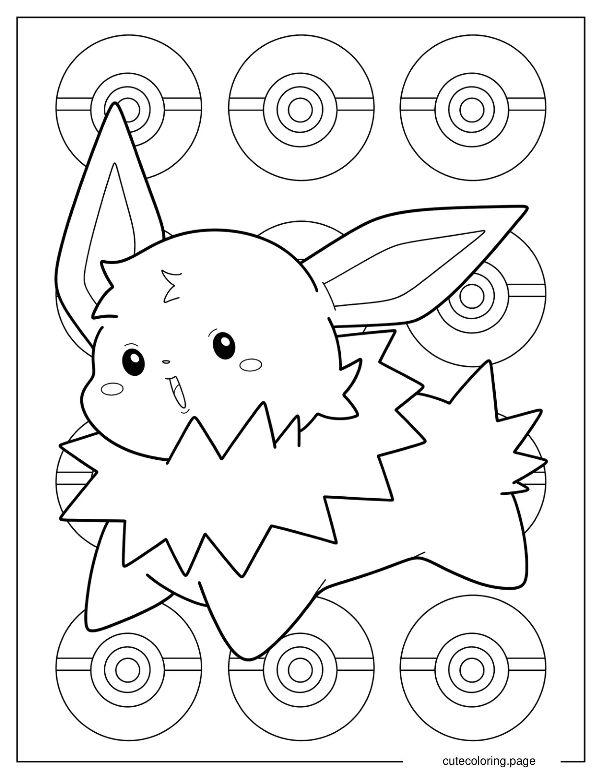 Chibi Jolteon Coloring Page For Kids coloring page