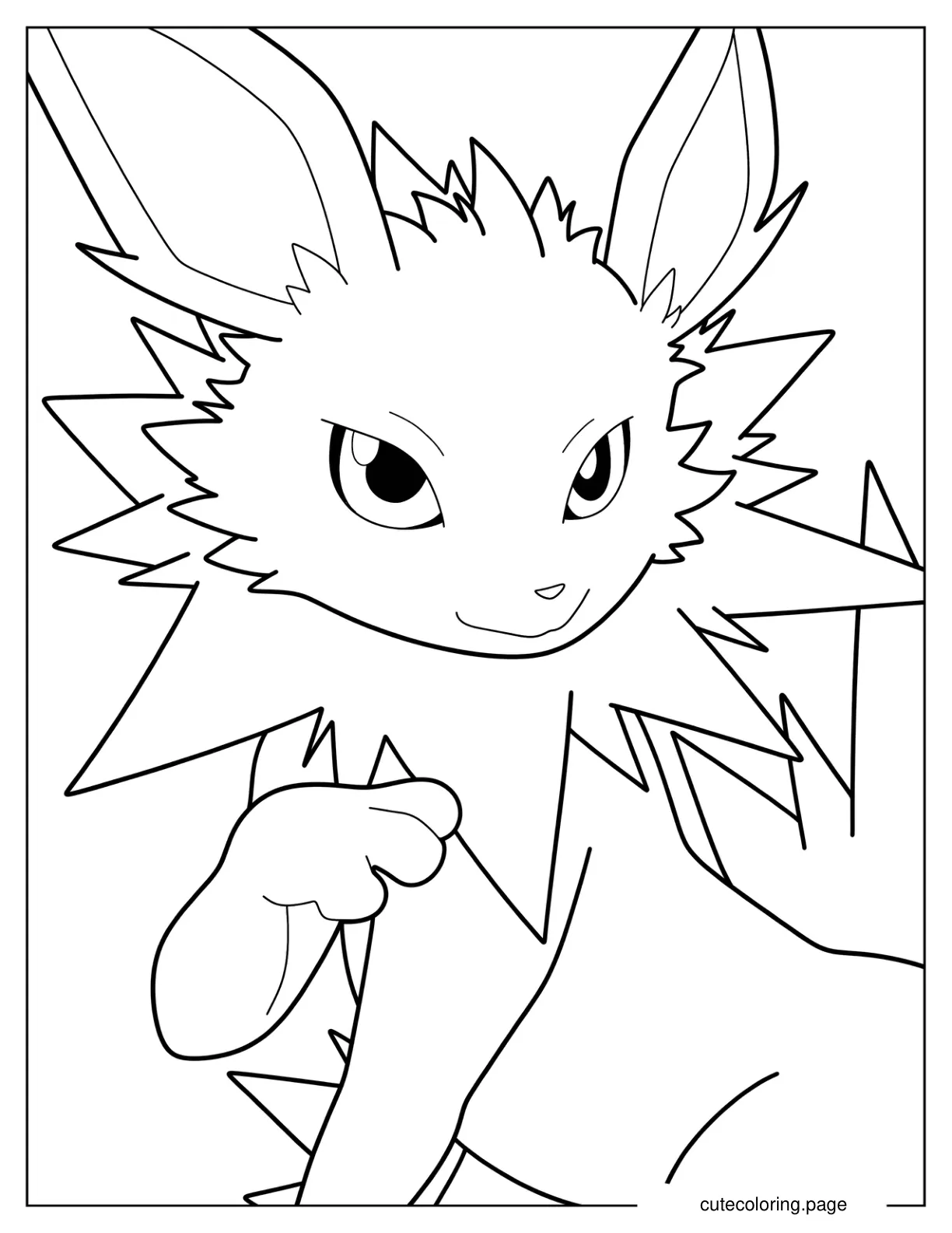 Easy Jolteon Outline Coloring Sheet For Kids coloring page