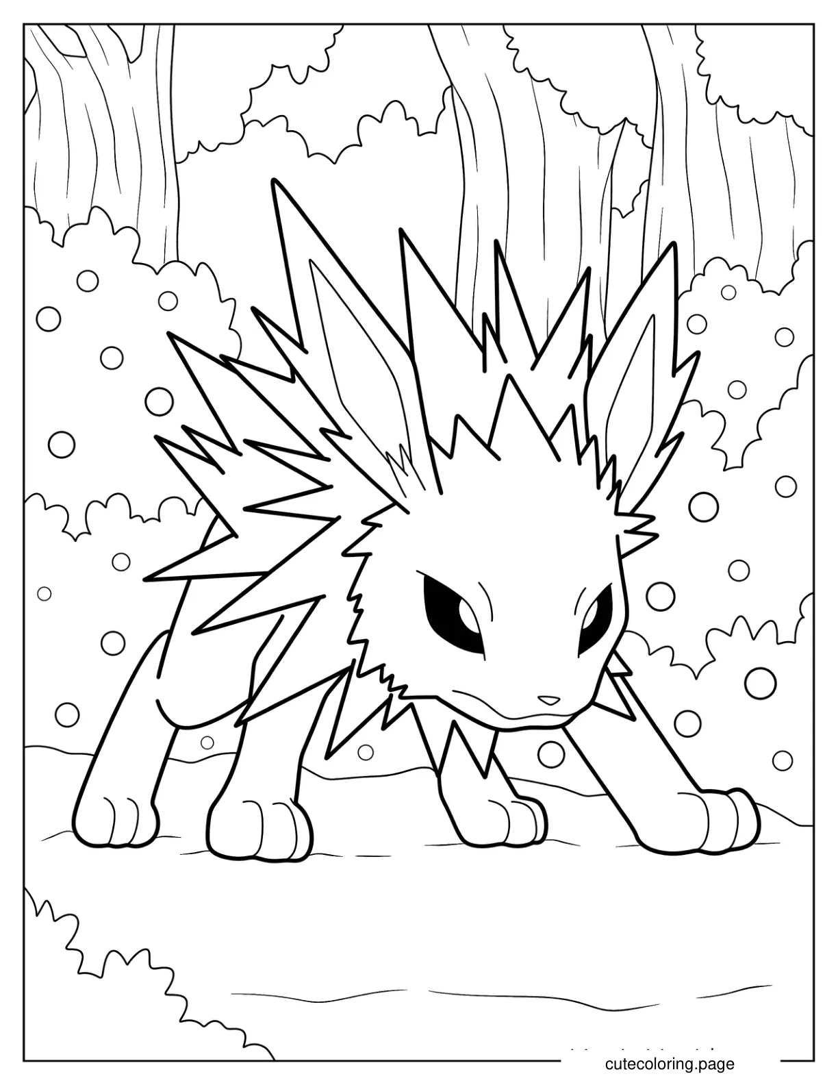 Jolteon In Battle Mode coloring page