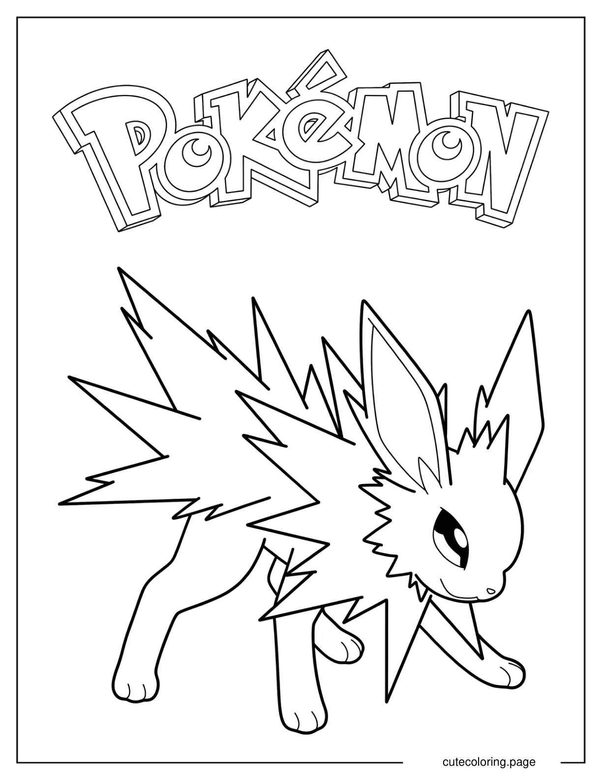 Jolteon Pokemon Poster Coloring Page coloring page