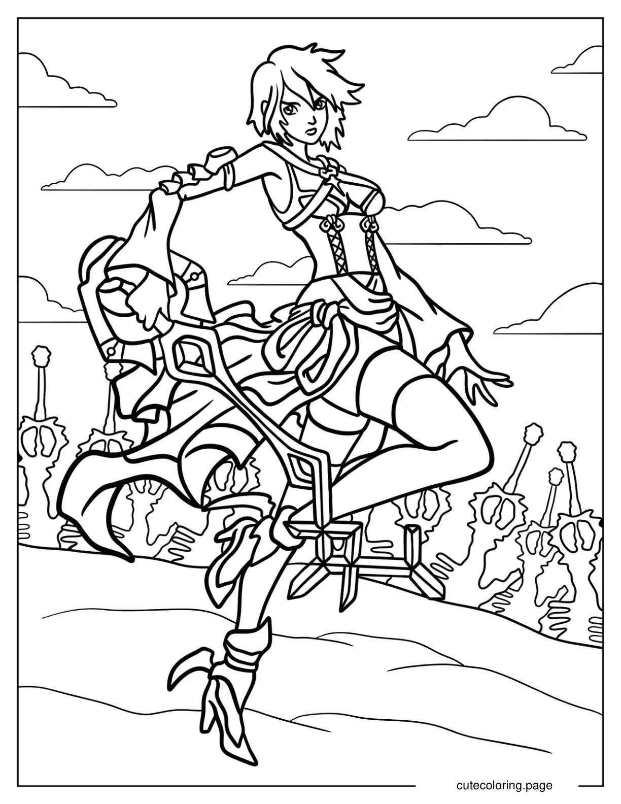 Kingdom Hearts Aqua Coloring Sheet coloring page