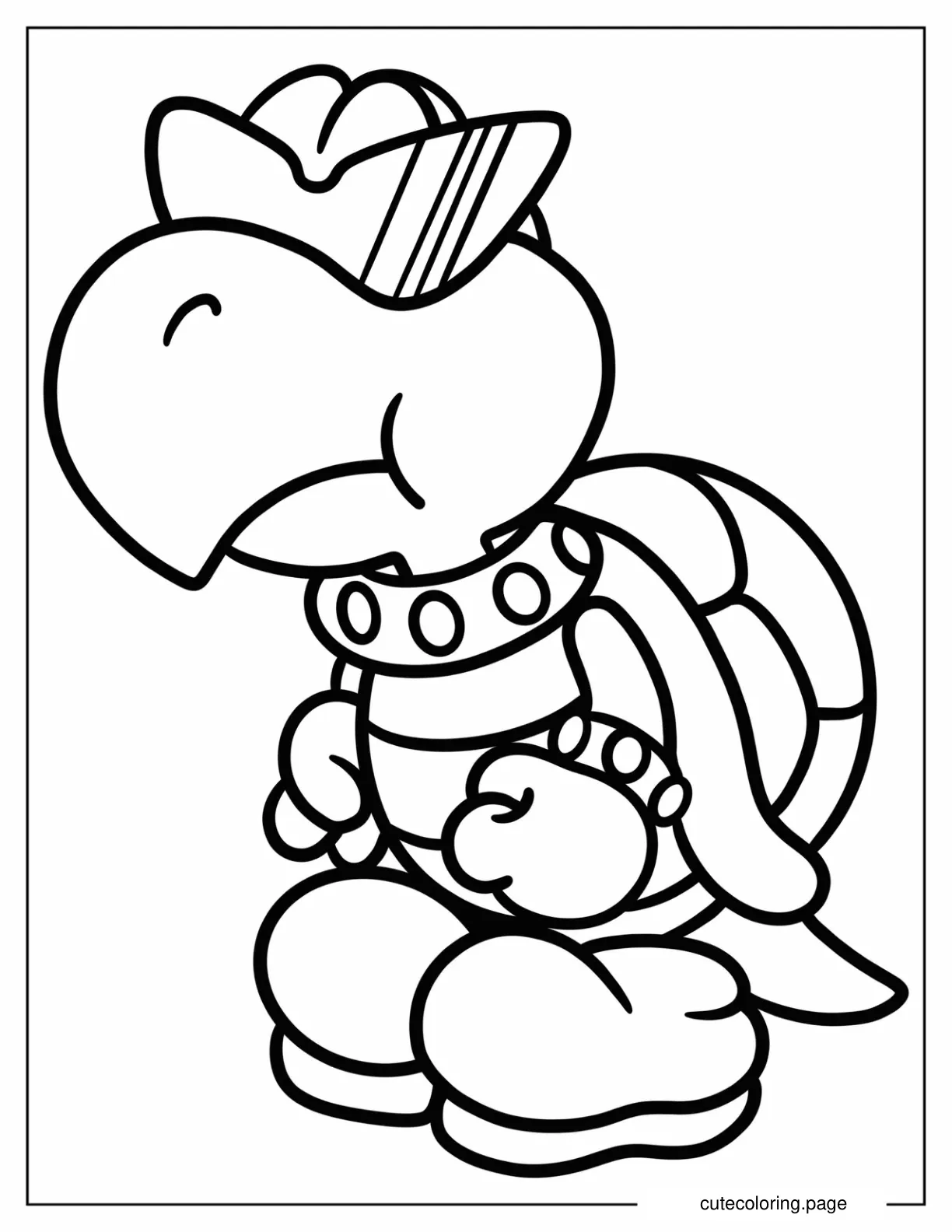 Bad Koopa Troopa With Sunglasses Coloring Sheet For Kids coloring page