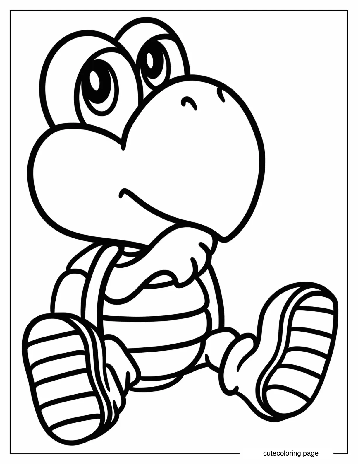 Kawaii Baby Koopa Troopa Coloring Page For Preschoolers coloring page