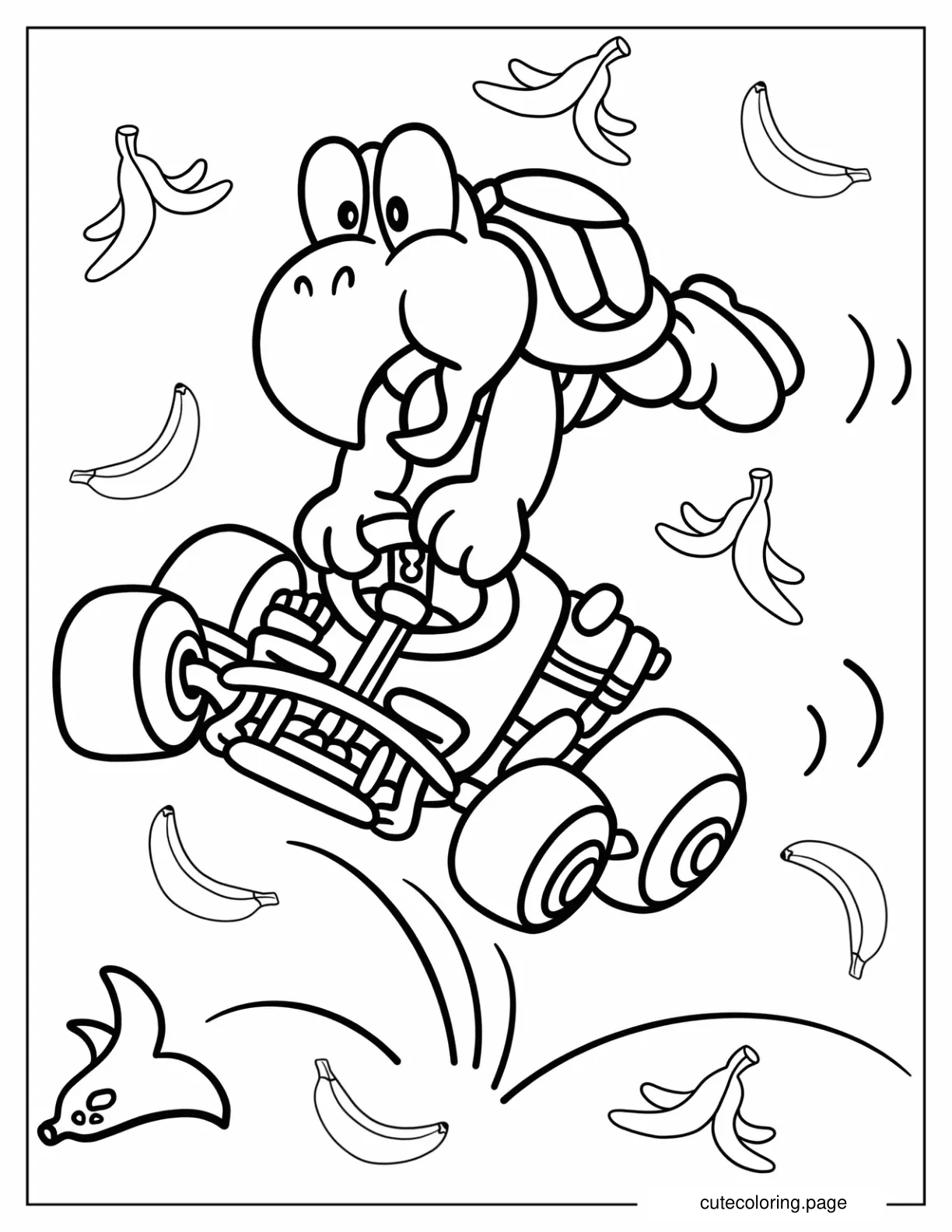 Koopa Troopa In Mario Kart Coloring Page coloring page