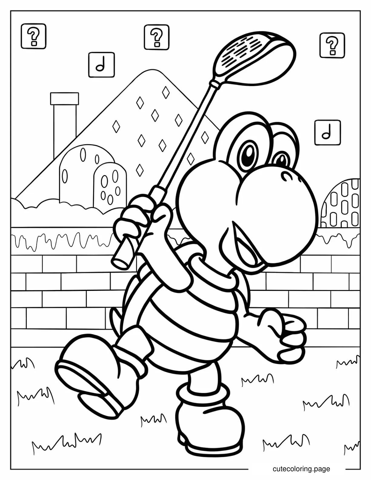 Koopa Troopa Playing Golf coloring page