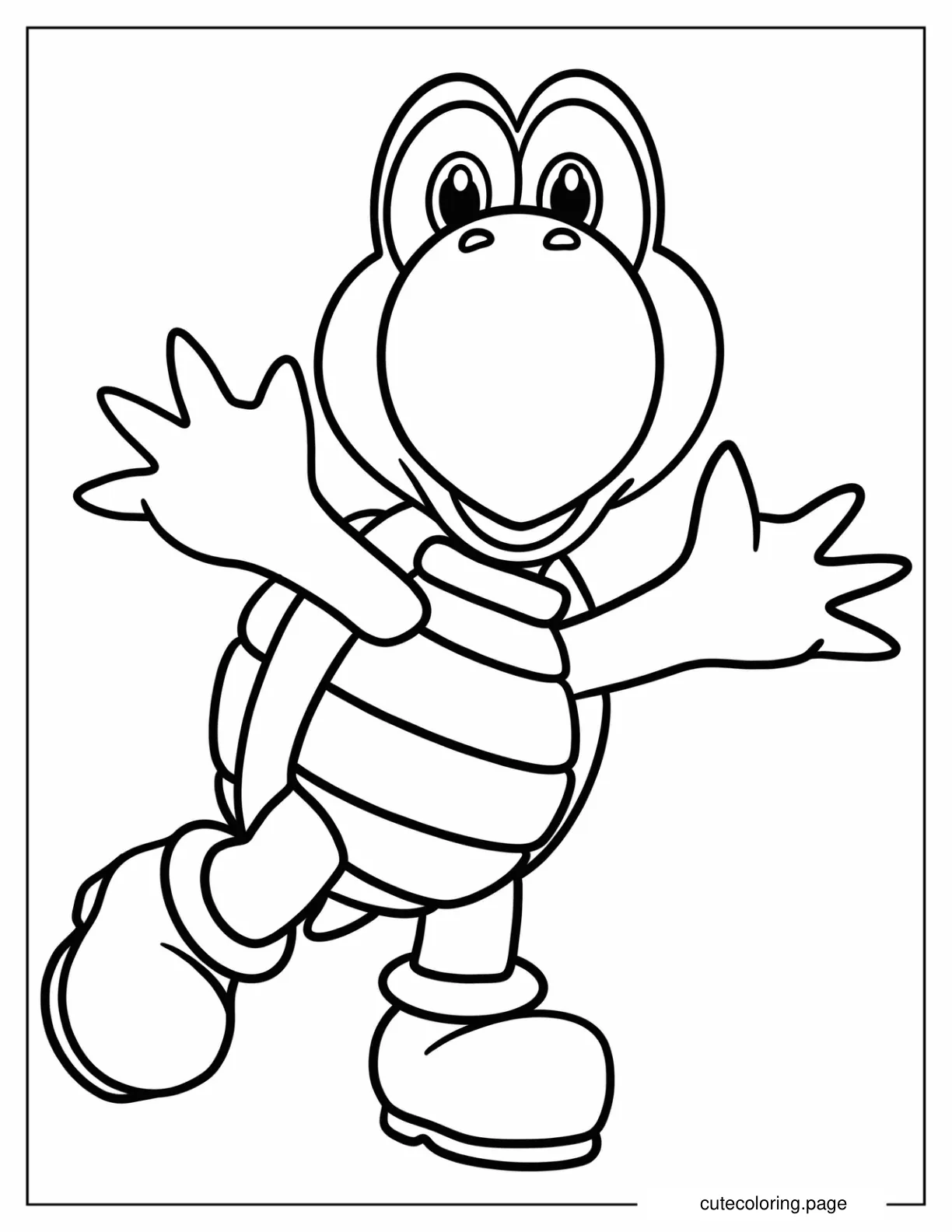 Simple Koopa Troopa Coloring Sheet For Preschoolers coloring page