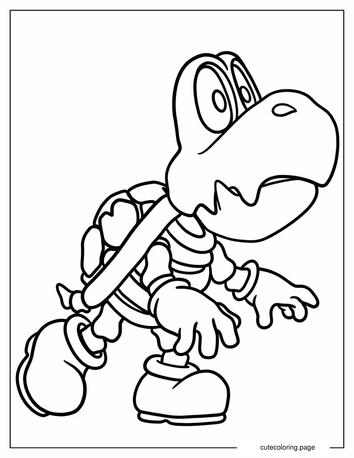 Skeleton Koopa Dry Bone Coloring Page coloring page