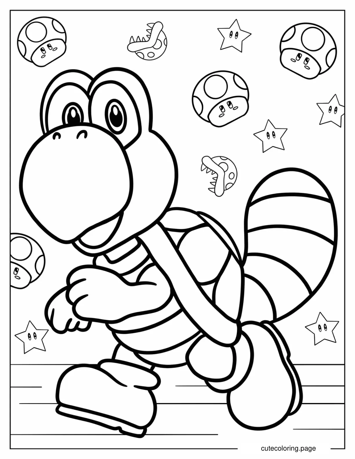 Tail Koopa Running Coloring Page coloring page