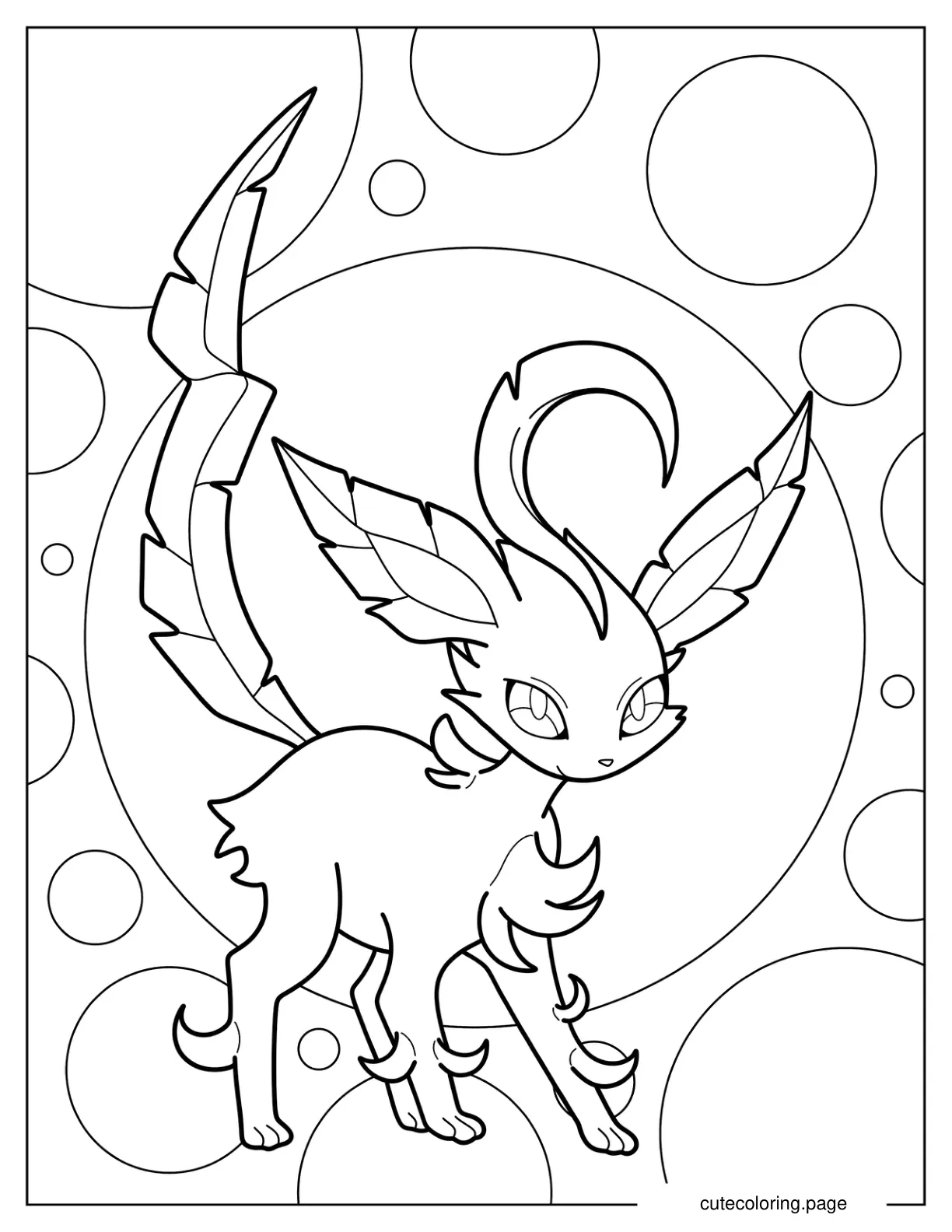 Easy Leafeon Spring Evolution Coloring Sheet coloring page