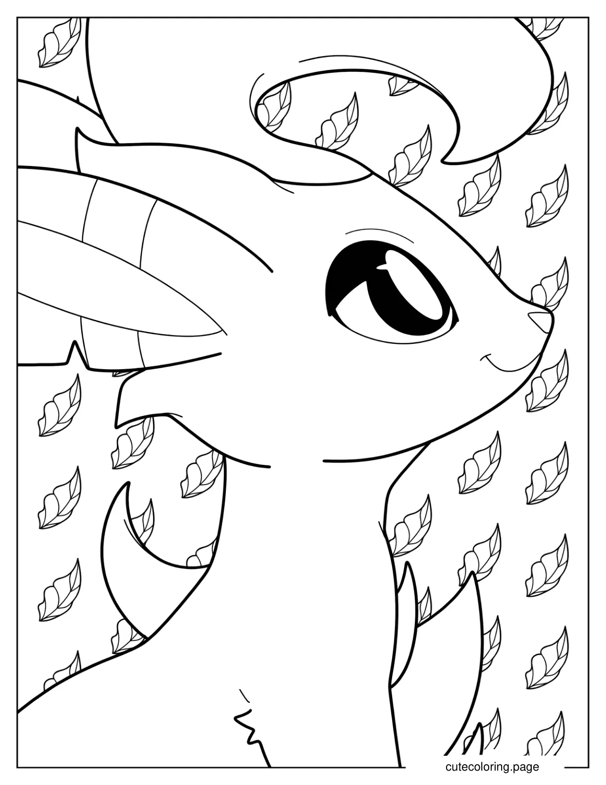 Easy Outline Of Leafeon Coloring Page For Kids coloring page