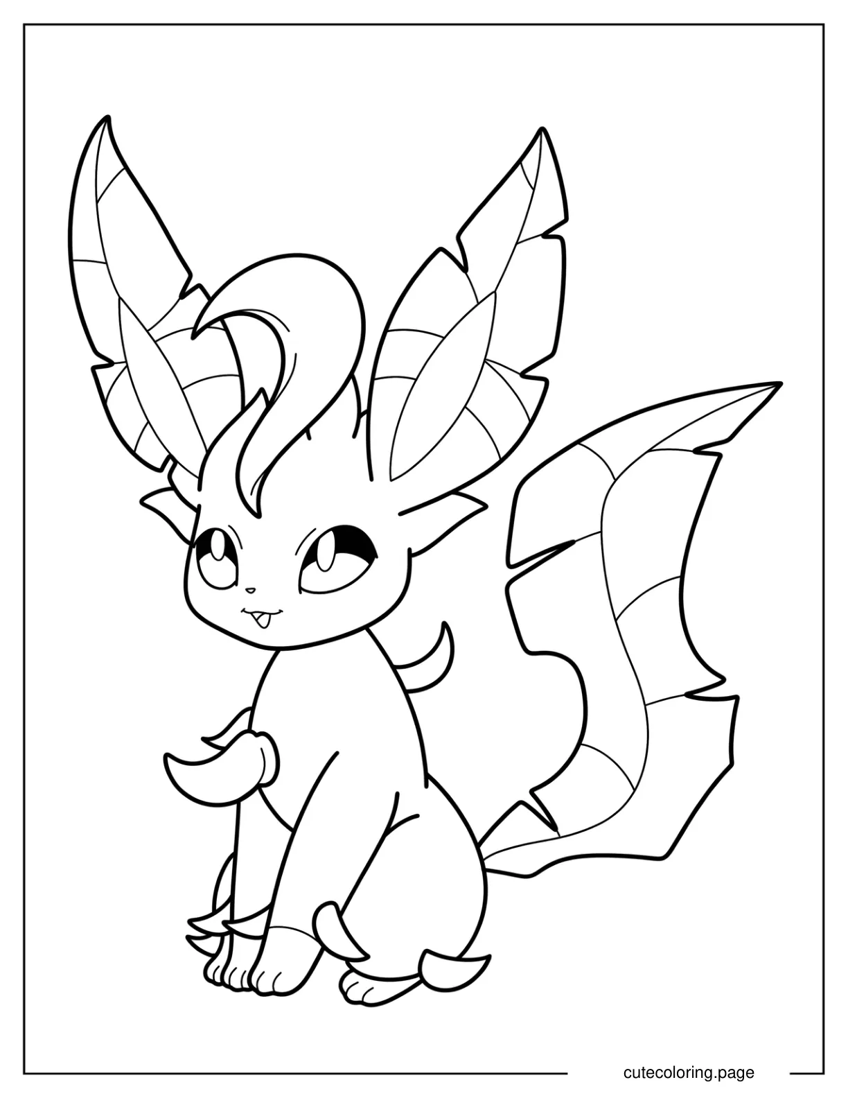 Smiling Leafeon Coloring Page For Kids coloring page