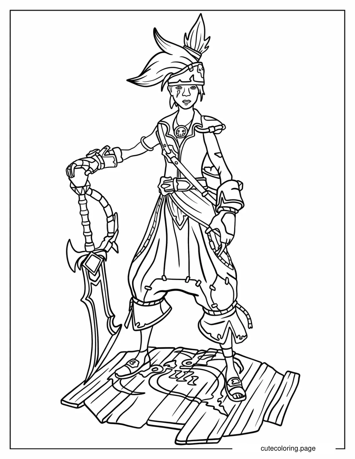 Detailed Outline Of Pirate Ekko coloring page