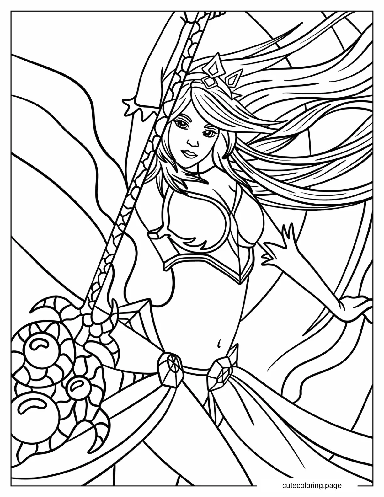 Janna The Storm_s Fury League Of Legends Coloring Page coloring page