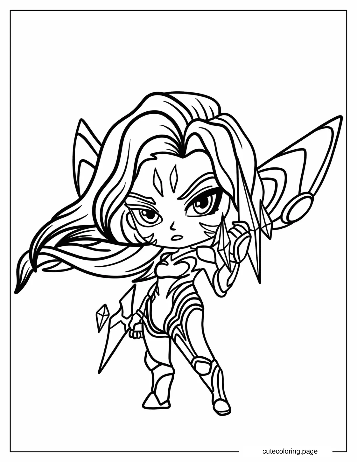 Kawaii Chibi Kai_Sa Coloring Page For Kids coloring page