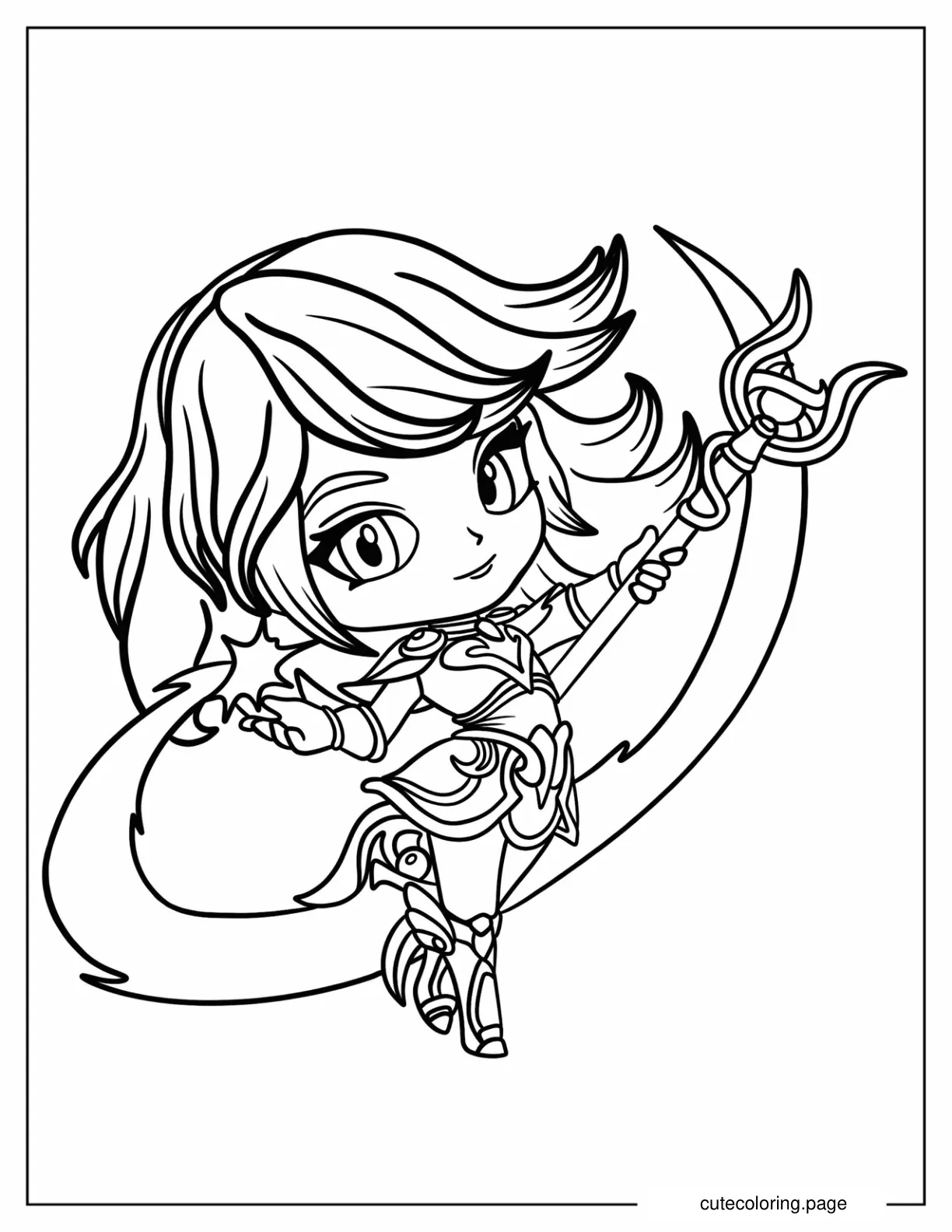 League Of Legends Chibi Lux Coloring Sheet For Preschoolers coloring page