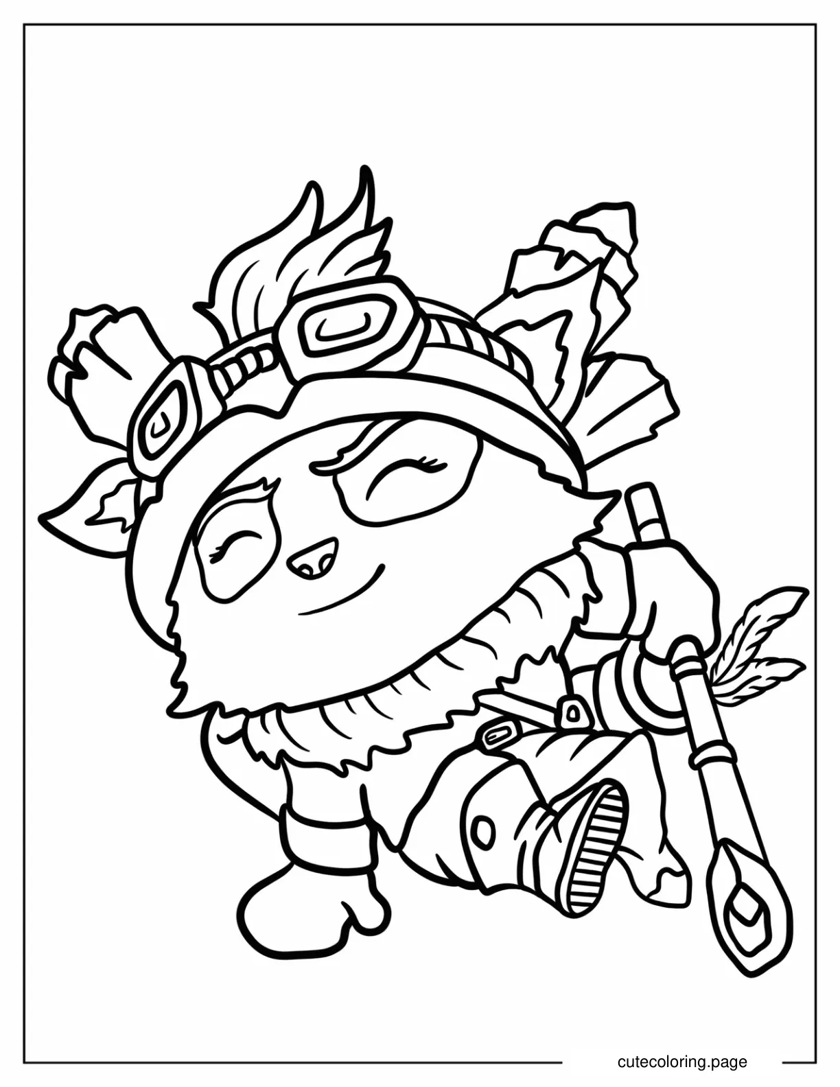 League Of Legends Teemo The Swift Scout Coloring Page For Kids coloring page