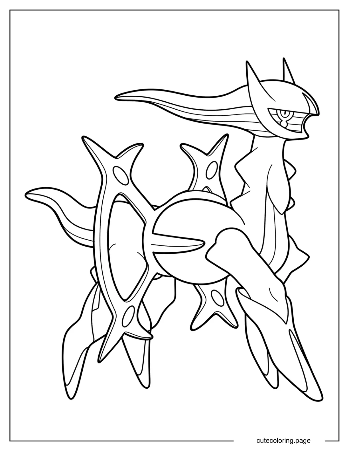 Arceus Legendary Pokemon Coloring Sheet coloring page