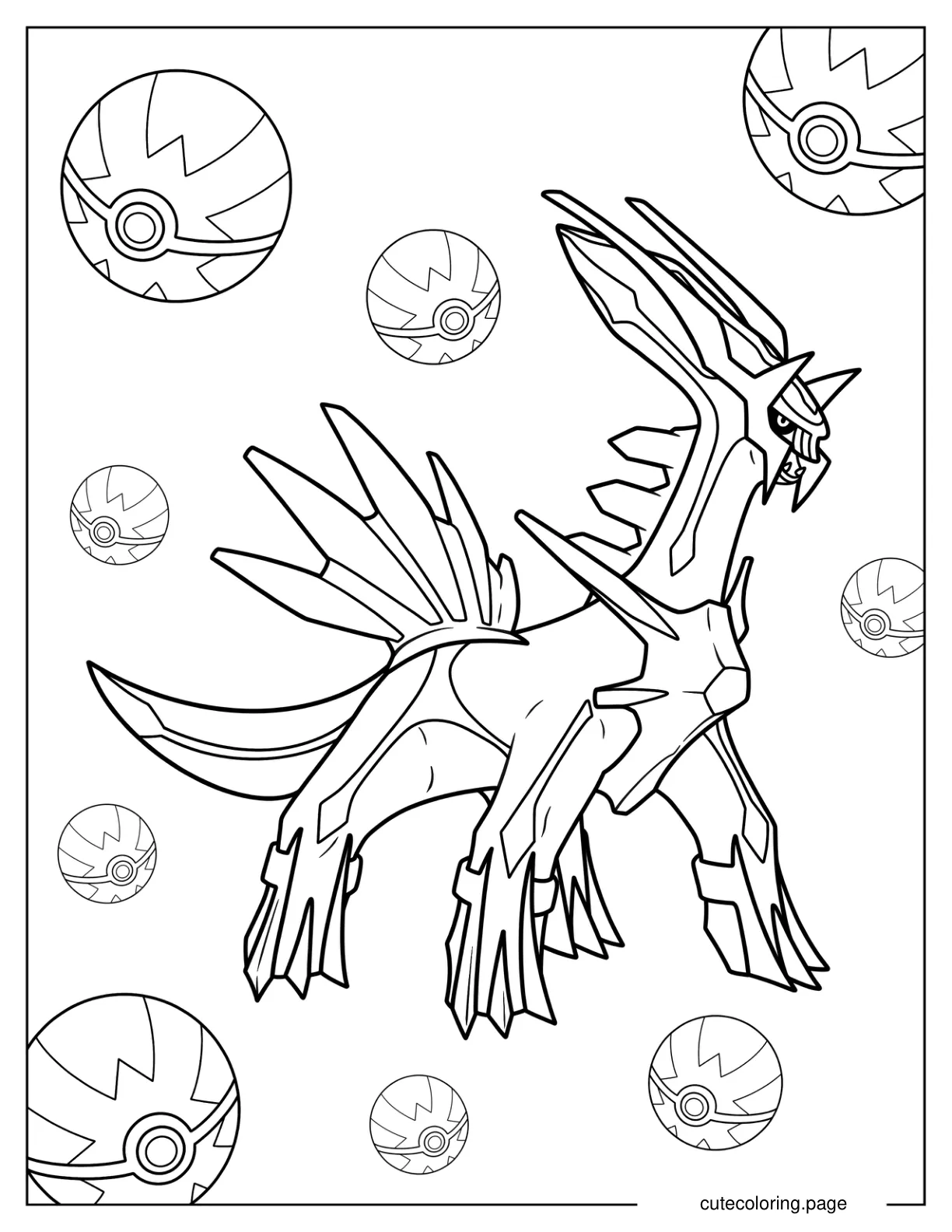 Dialga Temporal Legendary Pokemon Coloring Sheet coloring page