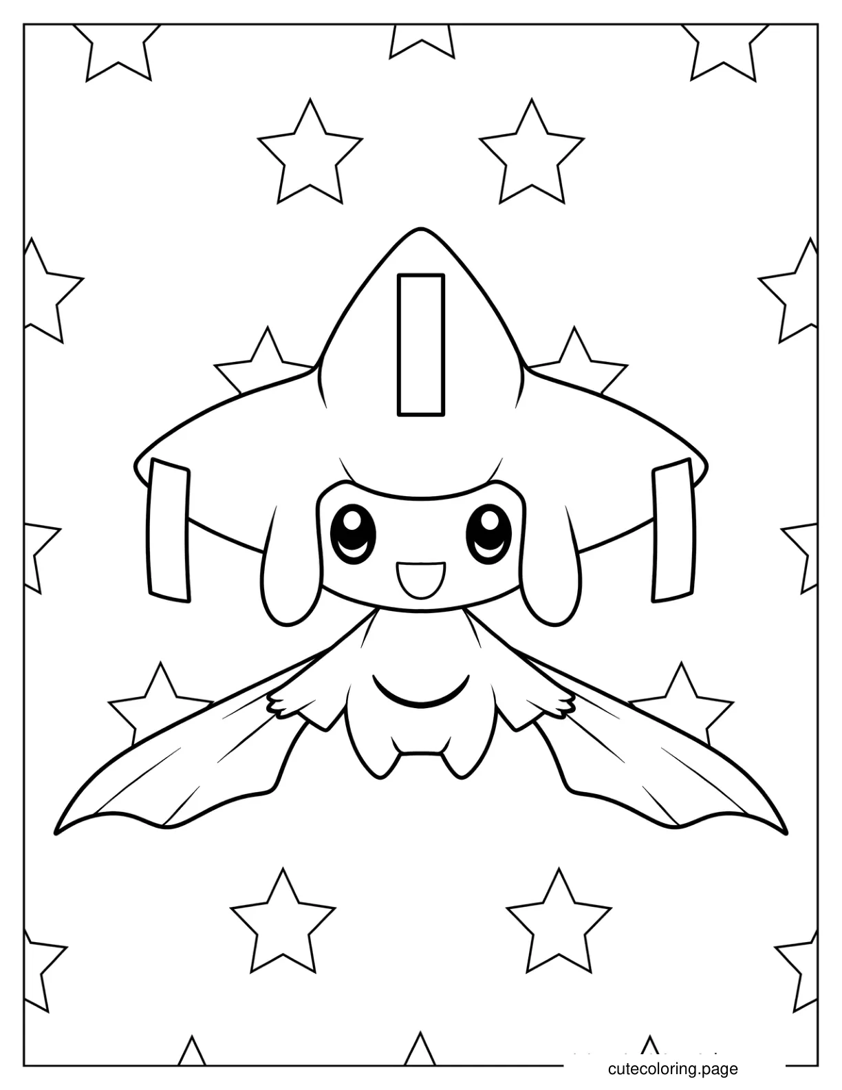 Jirachi Fairy Legendary Pokemon Coloring Sheet coloring page