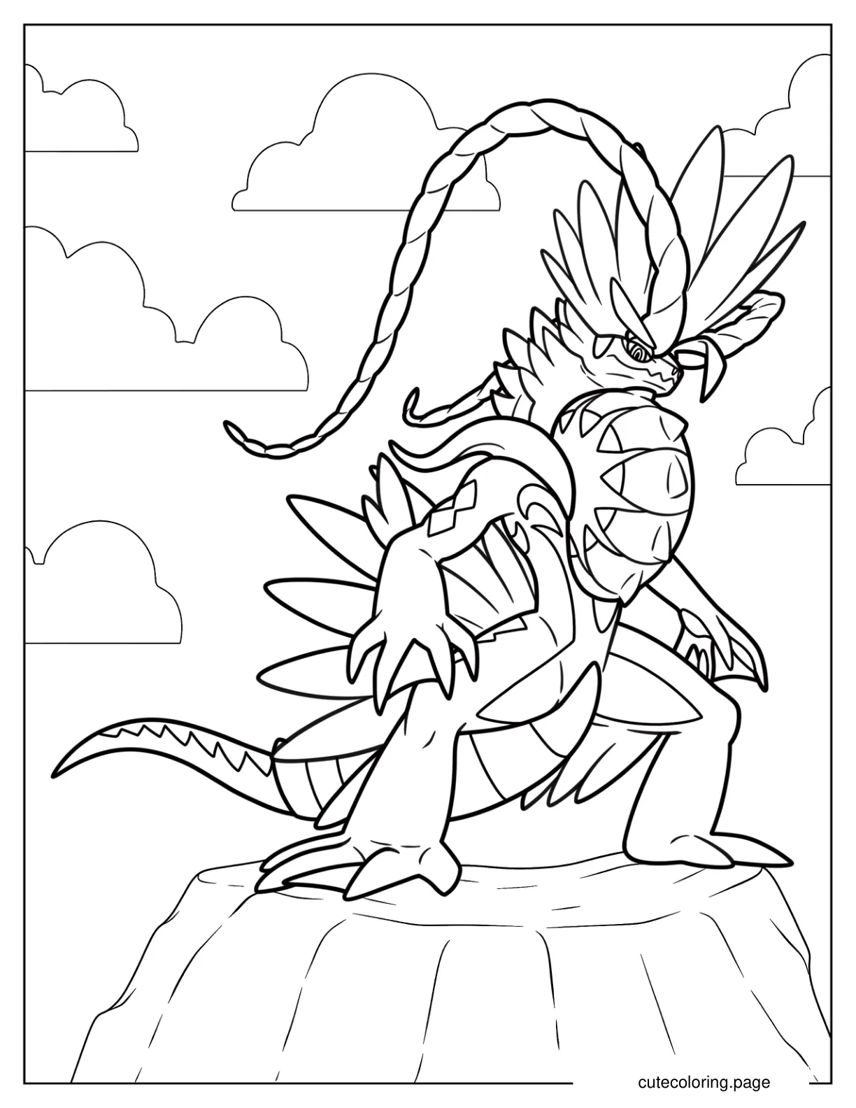 Koraidon Electric Dragon Legendary Pokemon coloring page