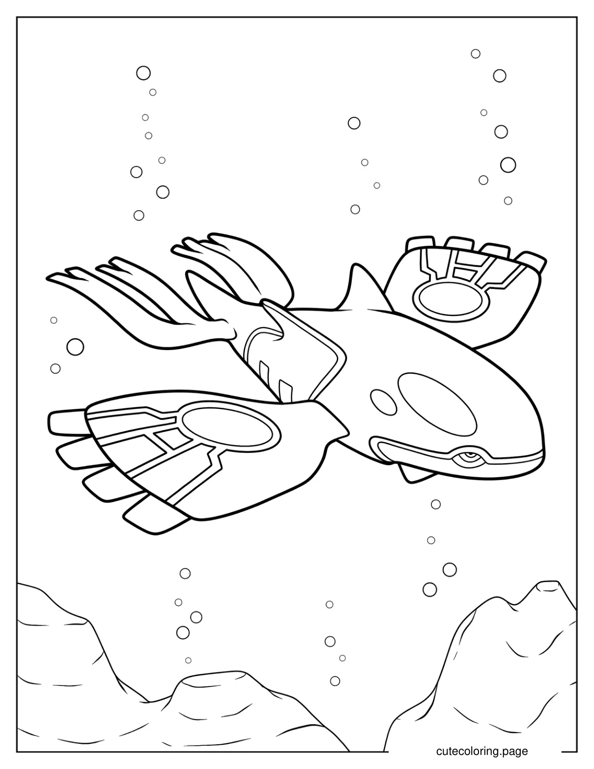 Kyogre Swimming In The Ocean coloring page