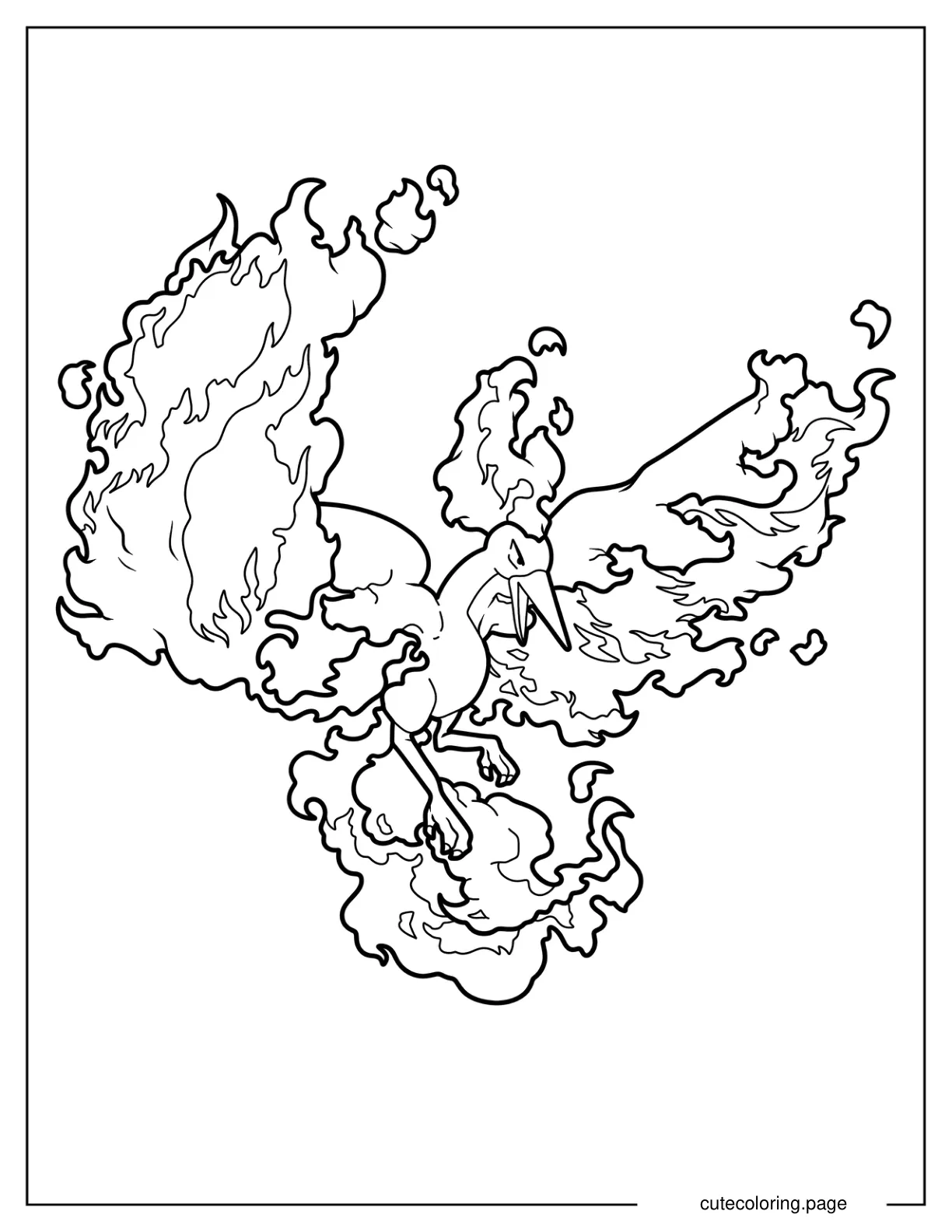 Moltres Coloring Page coloring page