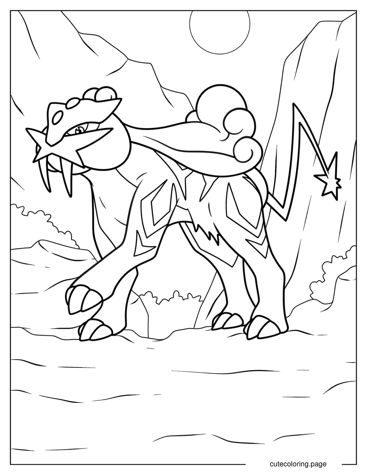 Raikou In The Mountains Coloring Page coloring page