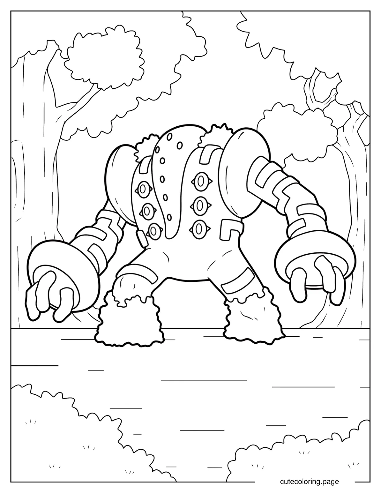 Regigigas In The Forest Coloring Sheet coloring page